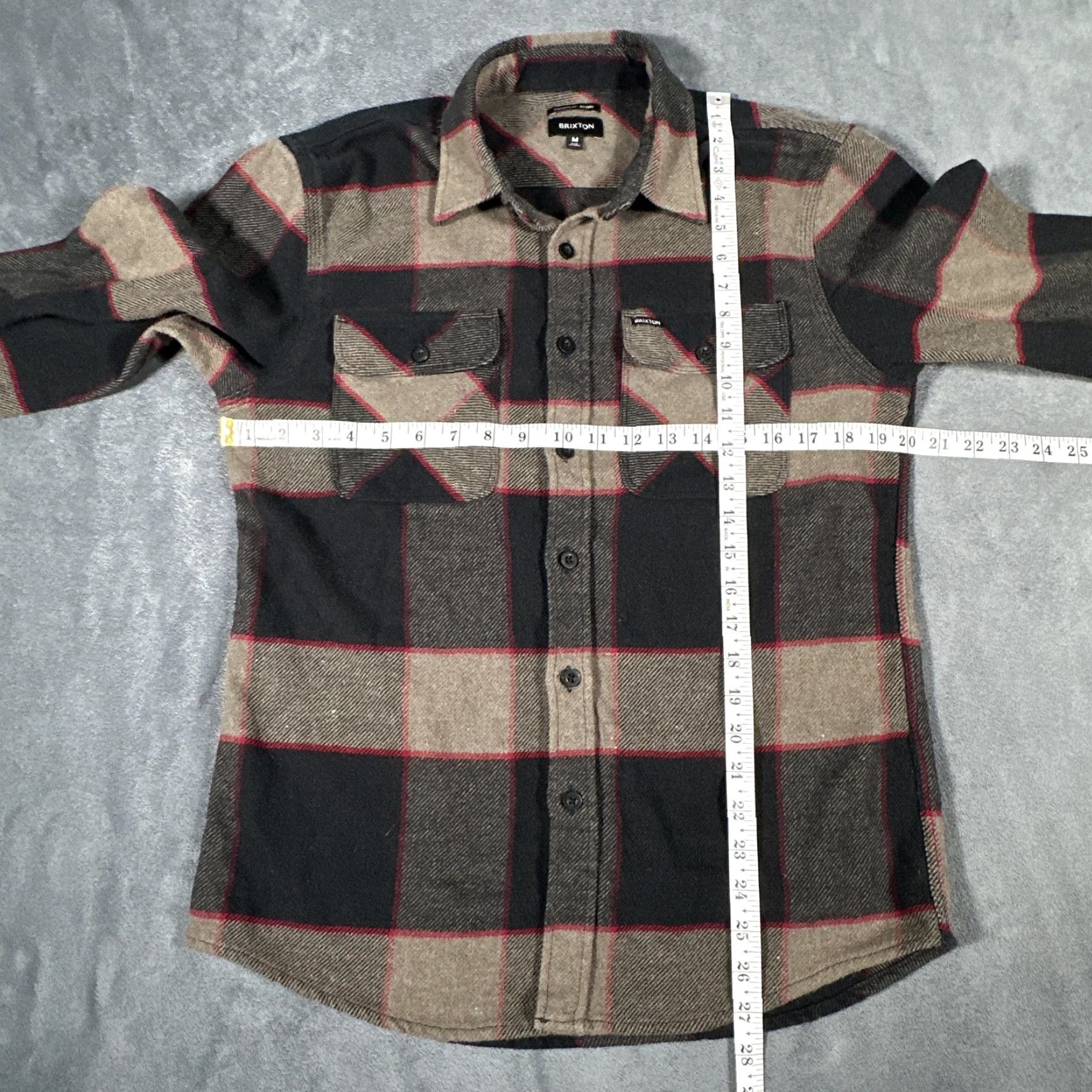 Brixton Brixton Bowery Shirt Mens M Black Tan Plaid Flannel Long Sleeve Button Up Size US M / EU 48-50 / 2 - 6 Thumbnail
