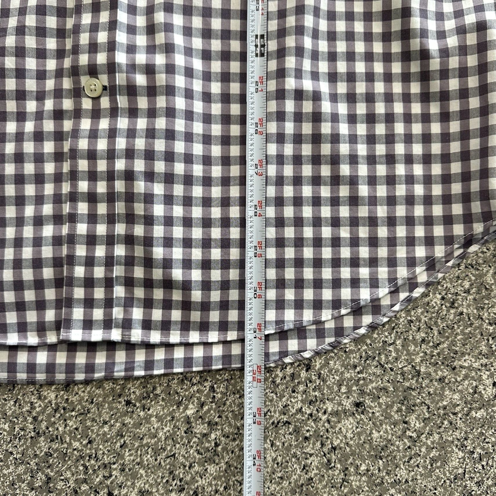 Banana Republic Banana Republic Button-Up Shirt Mens L Purple Classic Check Non-Iron Cotton Wide Collar Size US L / EU 52-54 / 3 - 5 Thumbnail