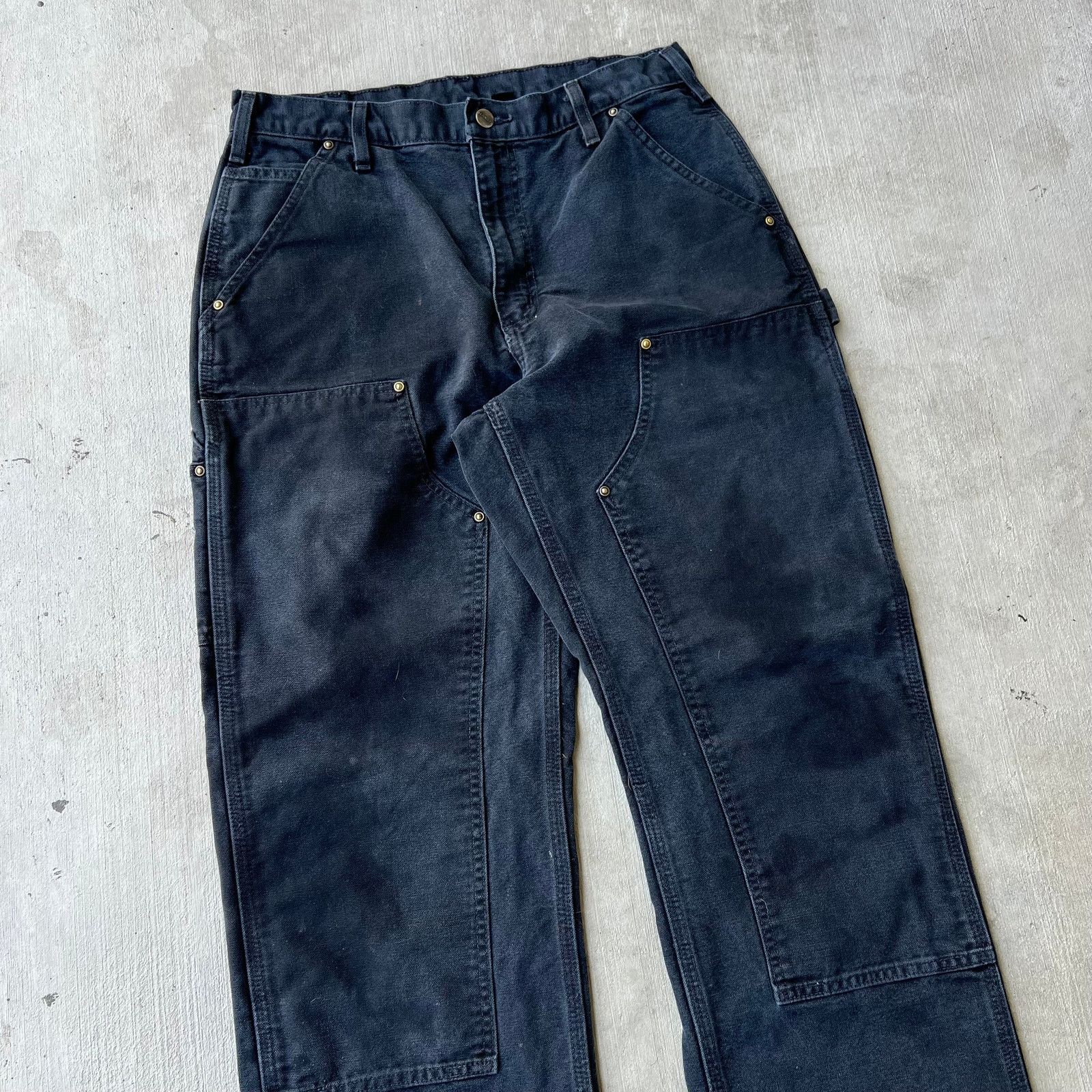 Carhartt × Vintage Carhartt black double knee work wear carpenter pants Size US 31 - 2 Thumbnail