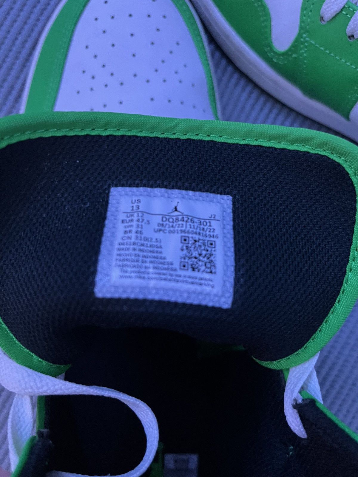 Jordan Brand Jordans 1 size 13 lucky green Size US 13 / EU 46 - 4 Thumbnail