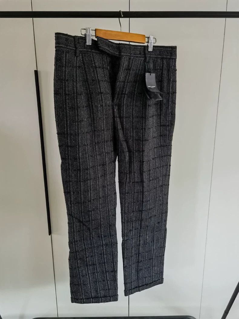 Saint Laurent Paris Saint Laurent Paris Grey black straight leg wide leg pants- Size US 44 / EU 60 - 1 Thumbnail