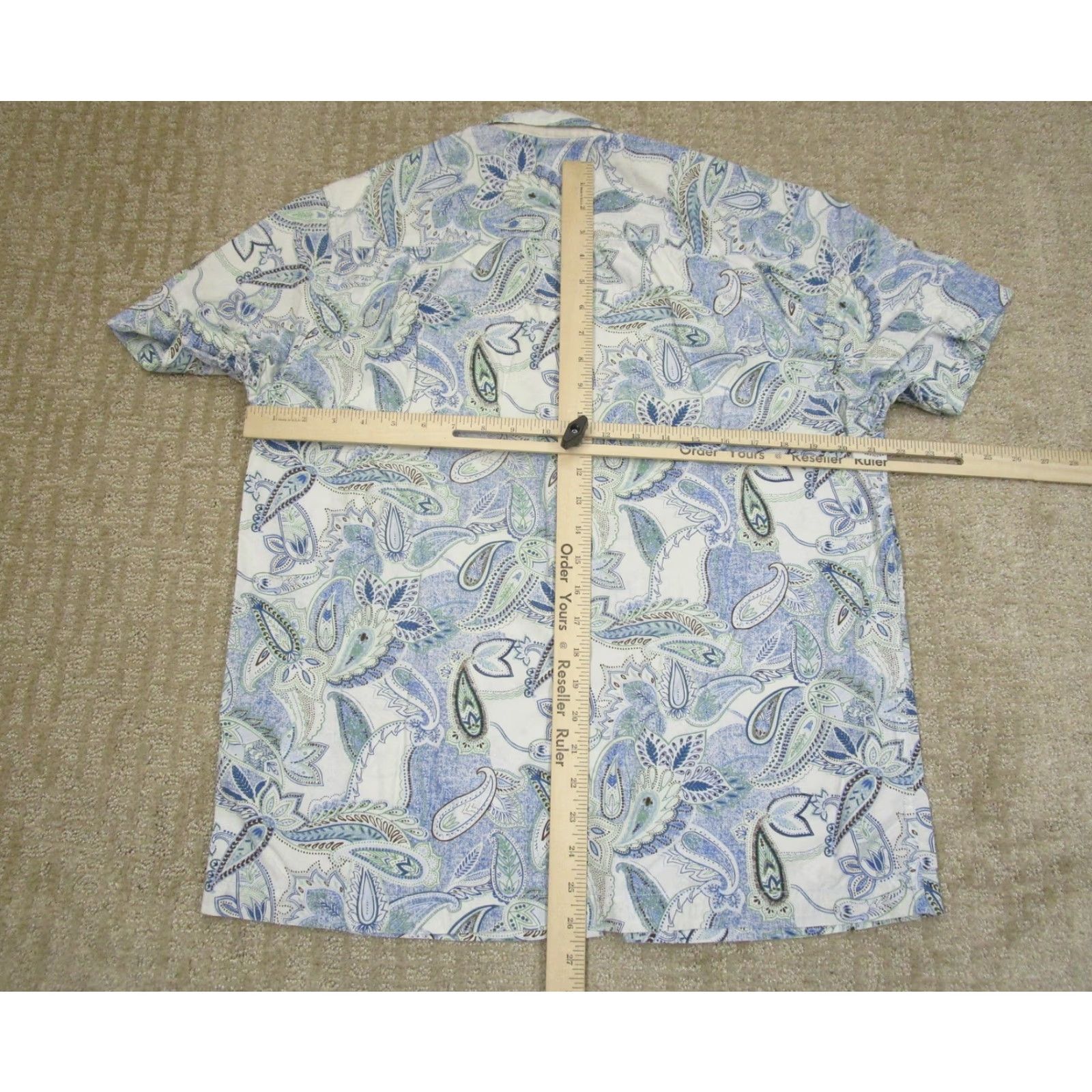 Tommy Bahama Tommy Bahama Shirt Men Medium Blue White Paisley Silk Blend Short Sleeve Button-Up Beach Casual Travel Size US M / EU 48-50 / 2 - 4 Thumbnail