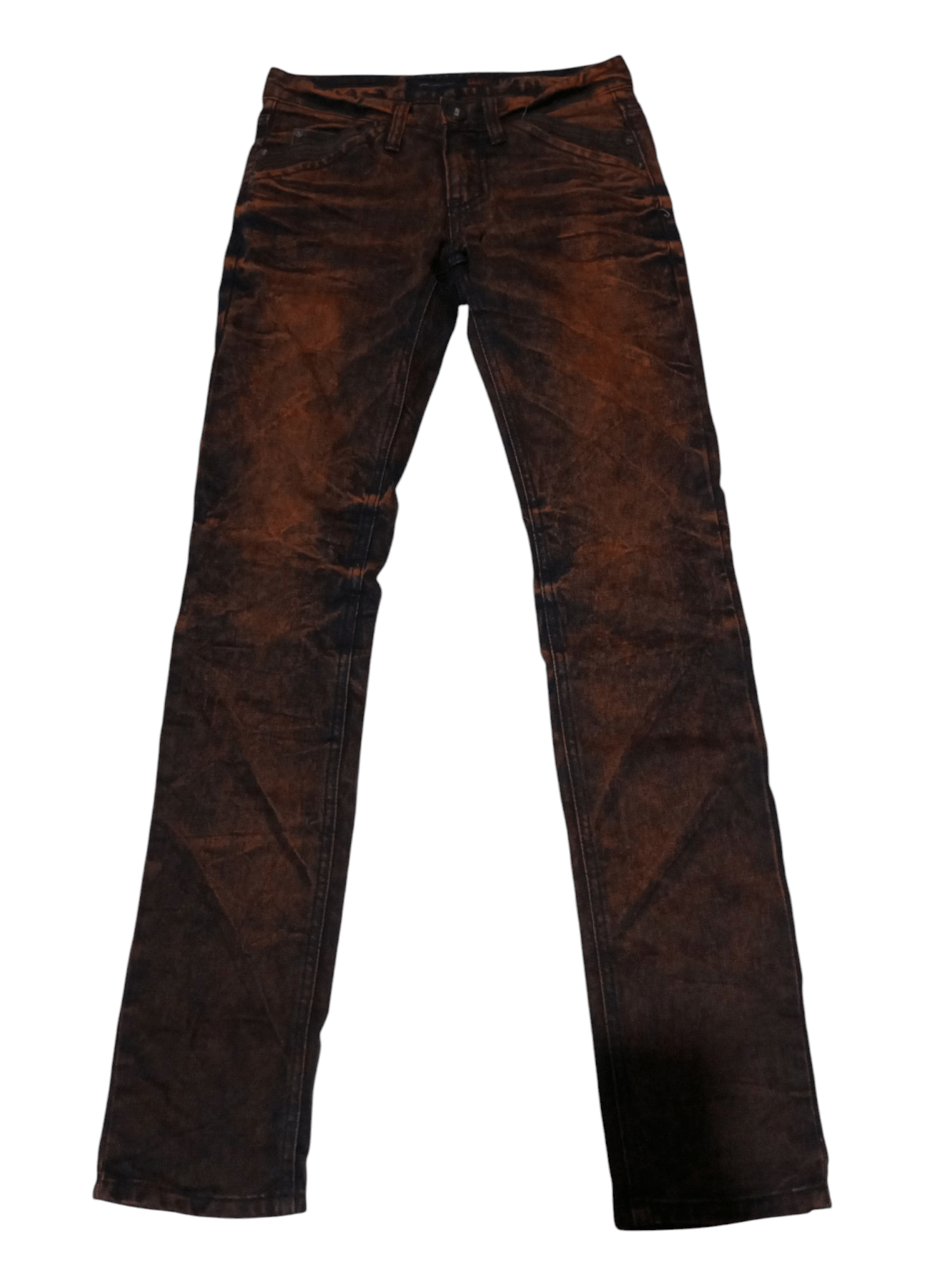 20471120 Vintage ildf black orange washed distressed denim Size US 27 - 2 Thumbnail