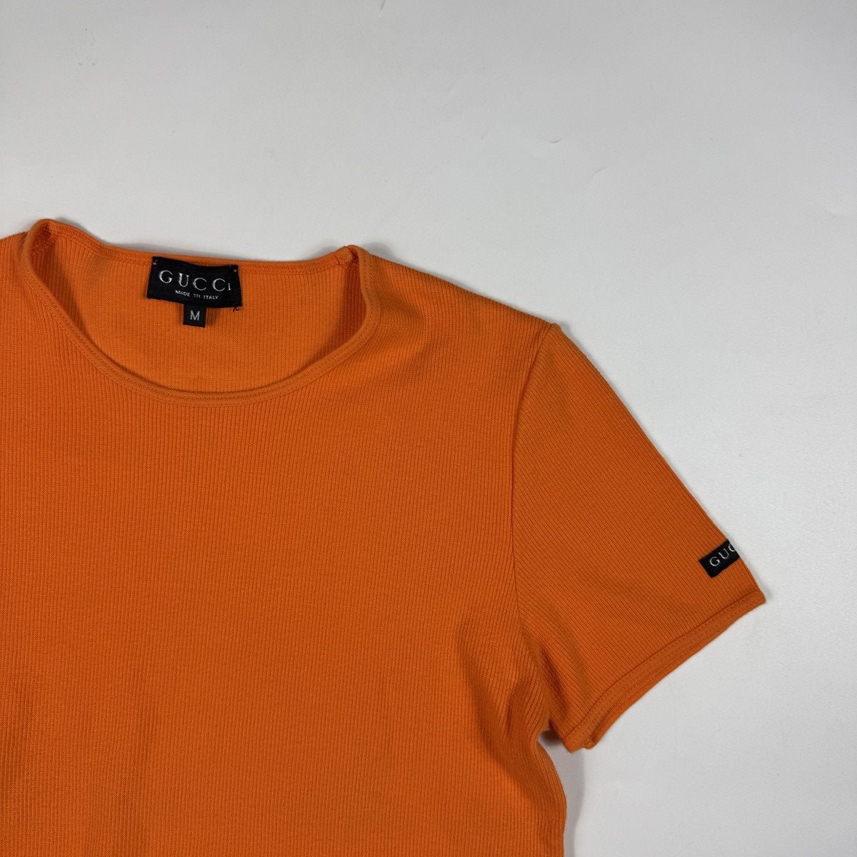 Gucci GUCCI Sleeve Logo Short-Sleeve Ribbed Summer Knit Size M / US 6-8 / IT 42-44 - 3 Thumbnail