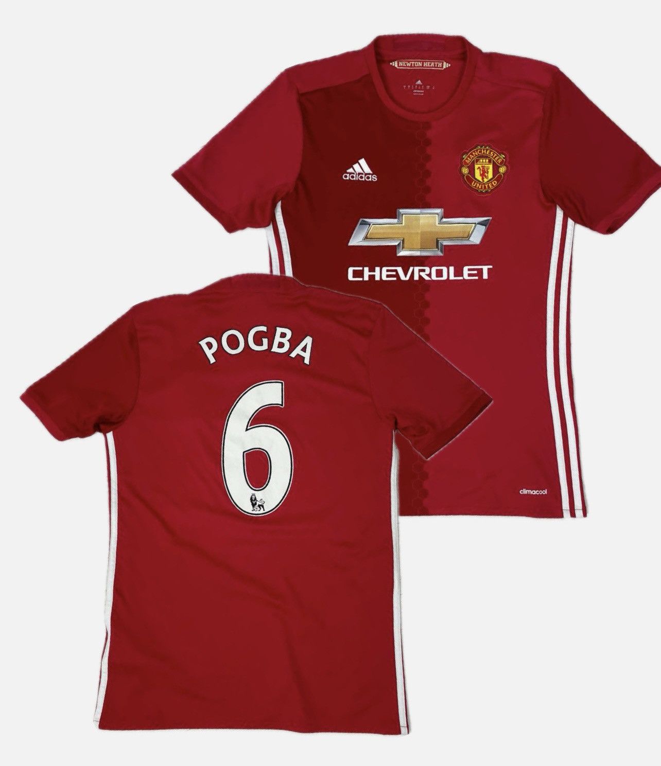 Adidas Adidas Manchester United 2016 2017 Pogba #6 Home Shirt Size US S / EU 44-46 / 1 - 1 Thumbnail