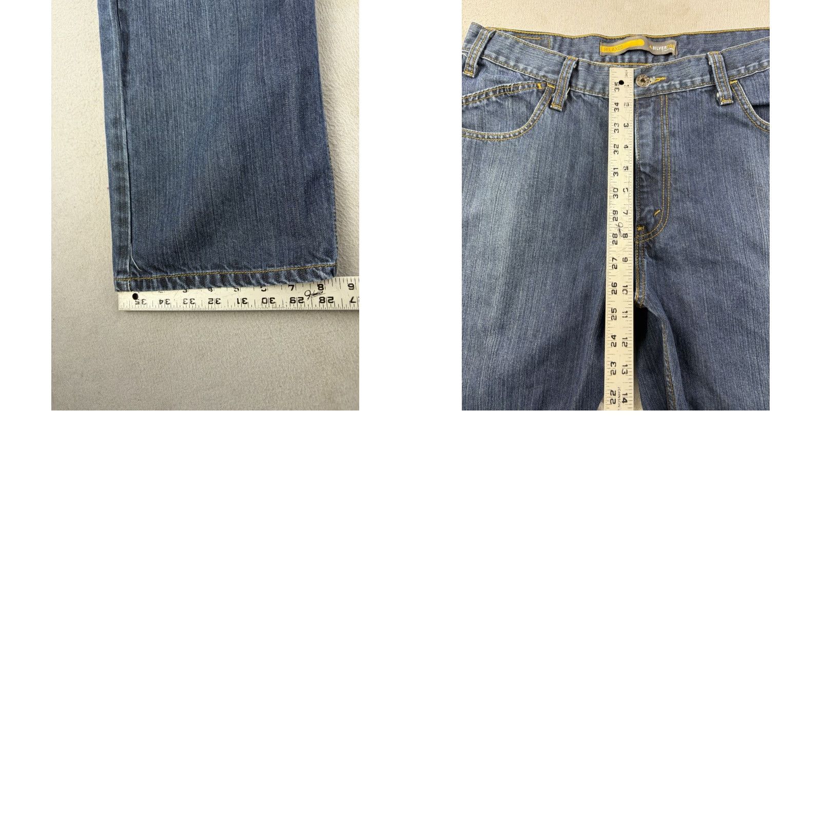 Denime VINTAGE Levi’s Silvertab Jeans Men’s 36x31 Blue Denim Relaxed Fit 90s Y2k Denim Jeans Mens Size US 36 / EU 52 - 8 Thumbnail