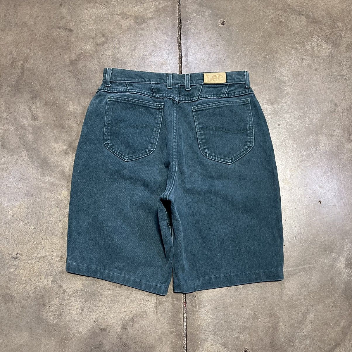 Lee Vintage 90s Lee Denim Jean Shorts Hunter Green Faded Skater Size US 31 - 1 Thumbnail