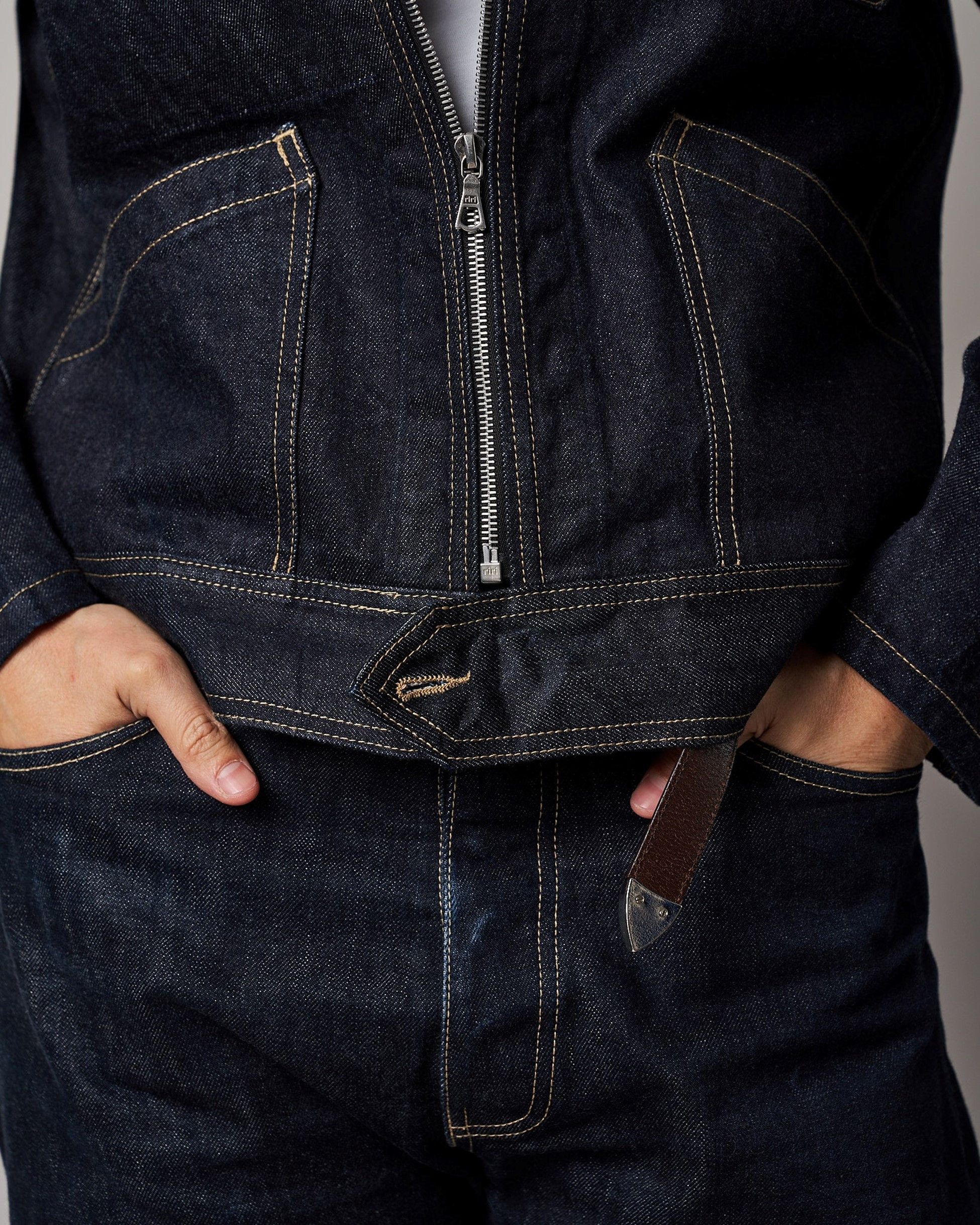 【 関税・送料込み】DARK INDIGO COTTON CASUAL JACKET Men's Denim Trucker Jacket in Washed Indigo - Thursday