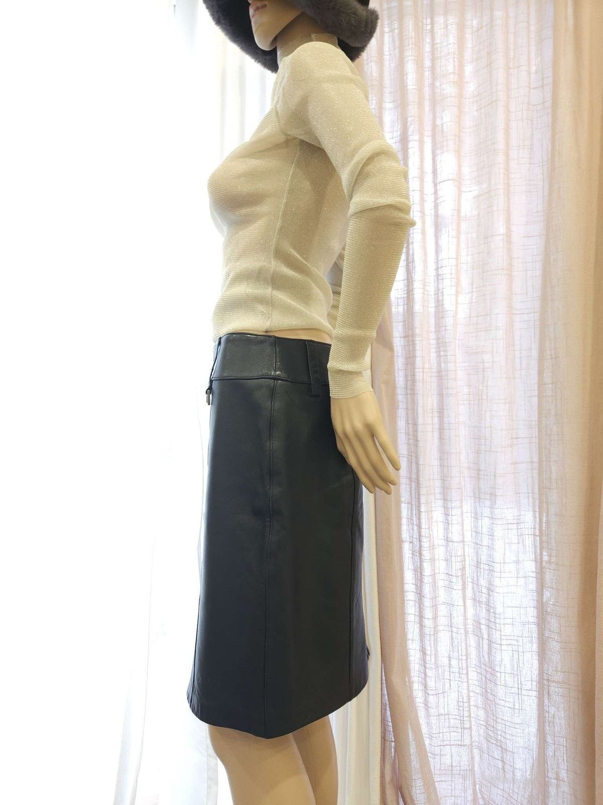 Genuine Leather × Vintage Vintage Genuine Leather Skirt by Tristan & Iseut Size 28" / US 6 / IT 42 - 6 Thumbnail