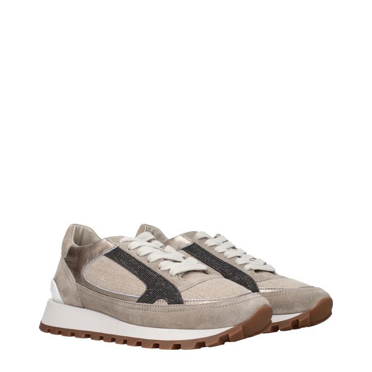 Brunello Cucinelli ob1o1e1024 Fabric Sneakers in Beige Size US 9 / IT 39 - 2 Thumbnail