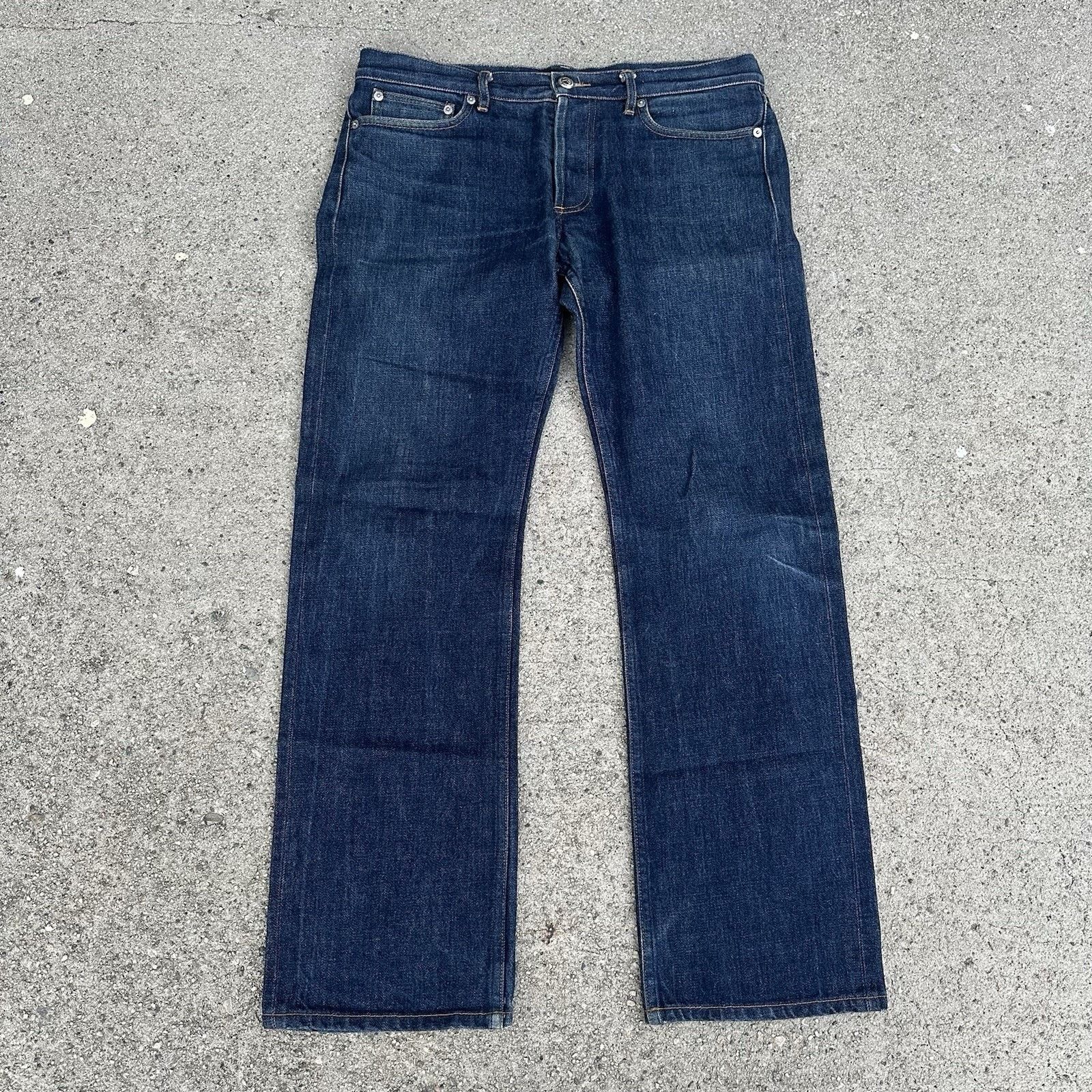 A.P.C. APC Dark Wash Raw Selvedge Denim Jeans Size 31 Actual 34x30 Size US 31 - 1 Thumbnail