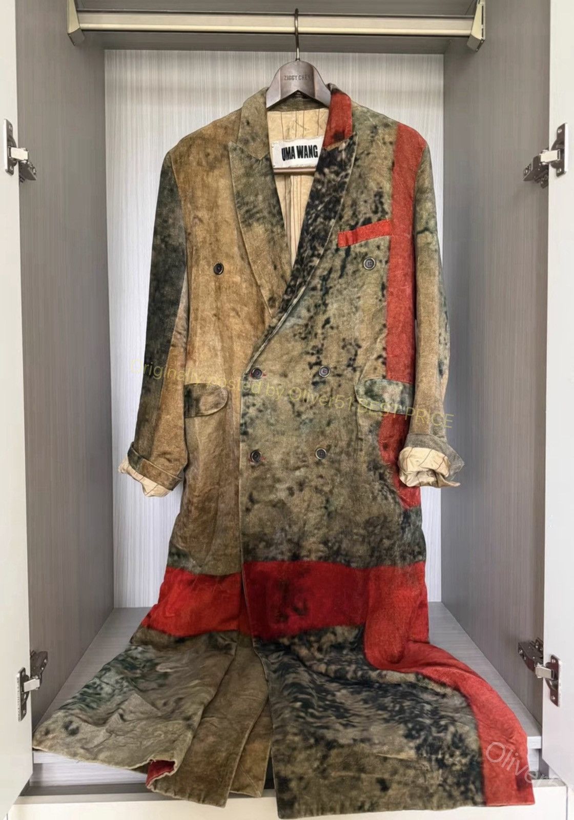 Uma Wang Uma Wang 18AW velour faded‑mural long coat YYYY17/2610 Size US S / EU 44-46 / 1 - 1 Thumbnail