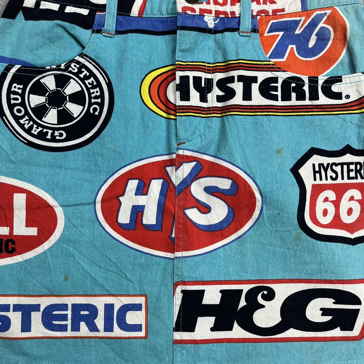 Beauty Beast × Hysteric Glamour y2k vtg 90s Hysteric Glamour motorcycle slogan patches skirt Size 29" - 4 Thumbnail