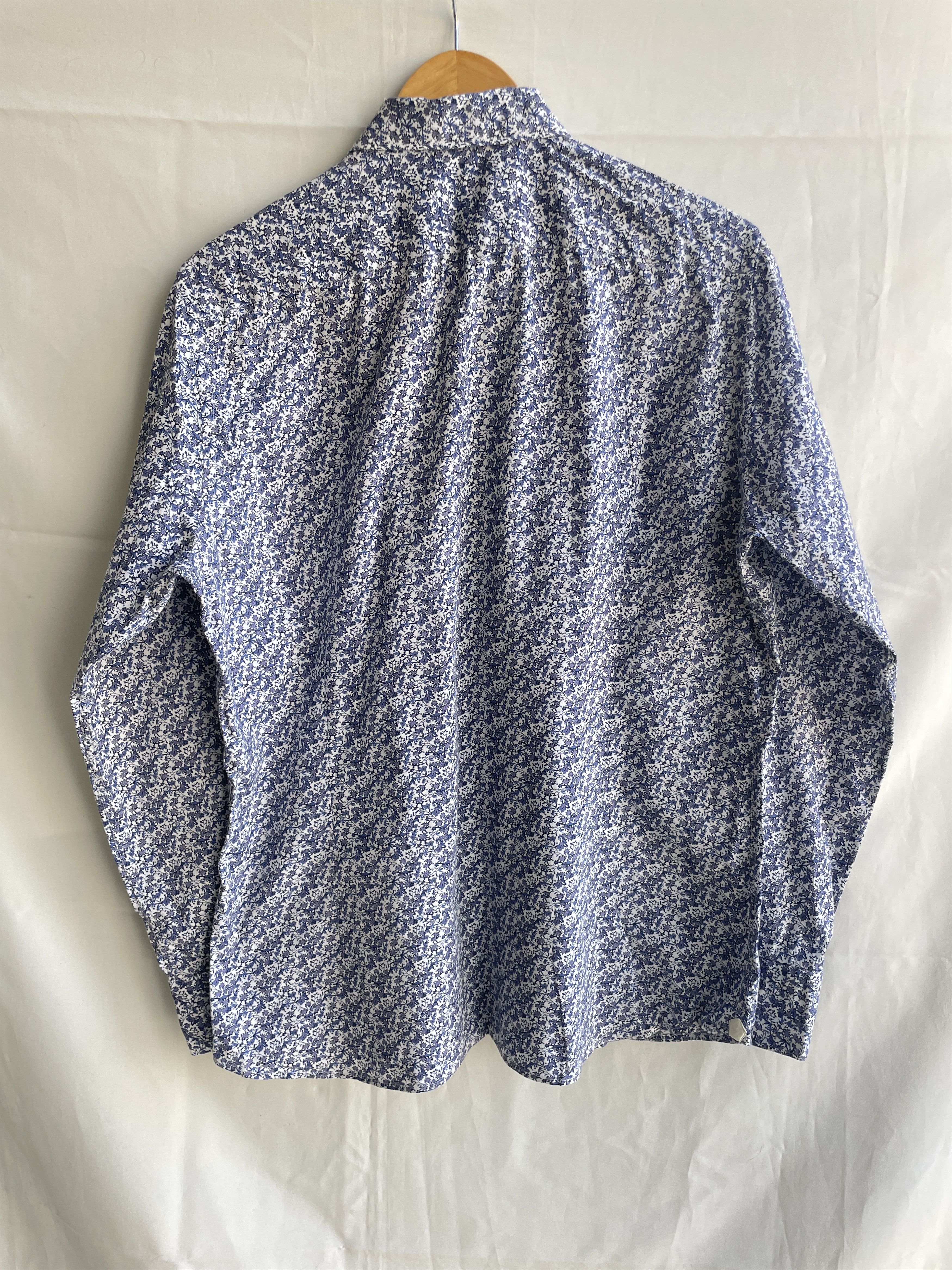 Tintoria Mattei Tintoria Mattei 954 Floral Slim Cotton Spread Collar Shirt Size 42R - 2 Thumbnail
