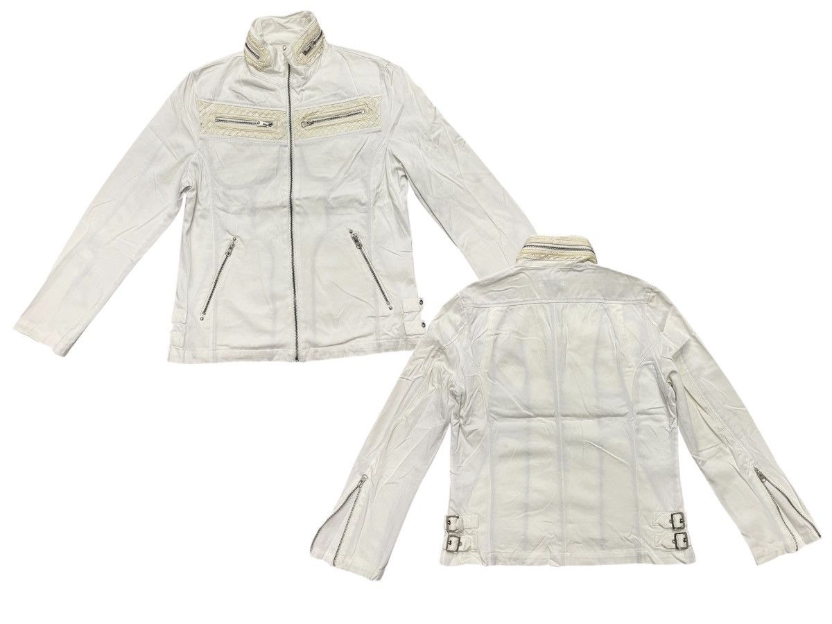 2000s IN THE ATTIC BIKER JACKET OFF WHITE COTTON