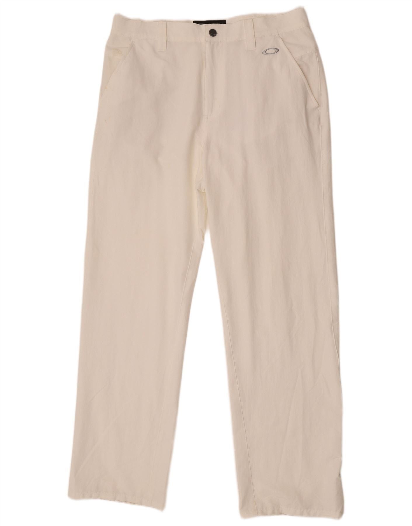 Oakley Mens Straight Chino Trousers W34 L33 White Nylon Size US 34 / EU 50 - 1 Thumbnail