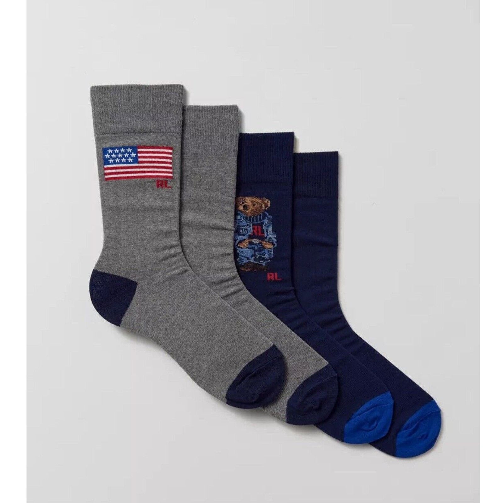 Polo Ralph Lauren Polo Ralph Lauren American Bear Crew Socks 2-Pack Flag Size ONE SIZE - 2 Thumbnail