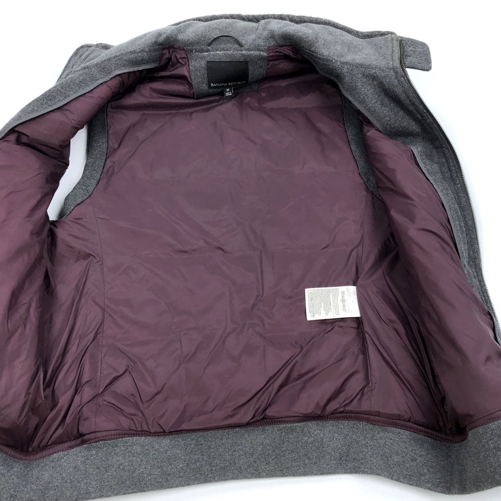 Banana Republic VINTAGE Banana Republic Men's Gray Wool Blend Quilted Puffer Vest Full Zip Size M Size US M / EU 48-50 / 2 - 4 Thumbnail