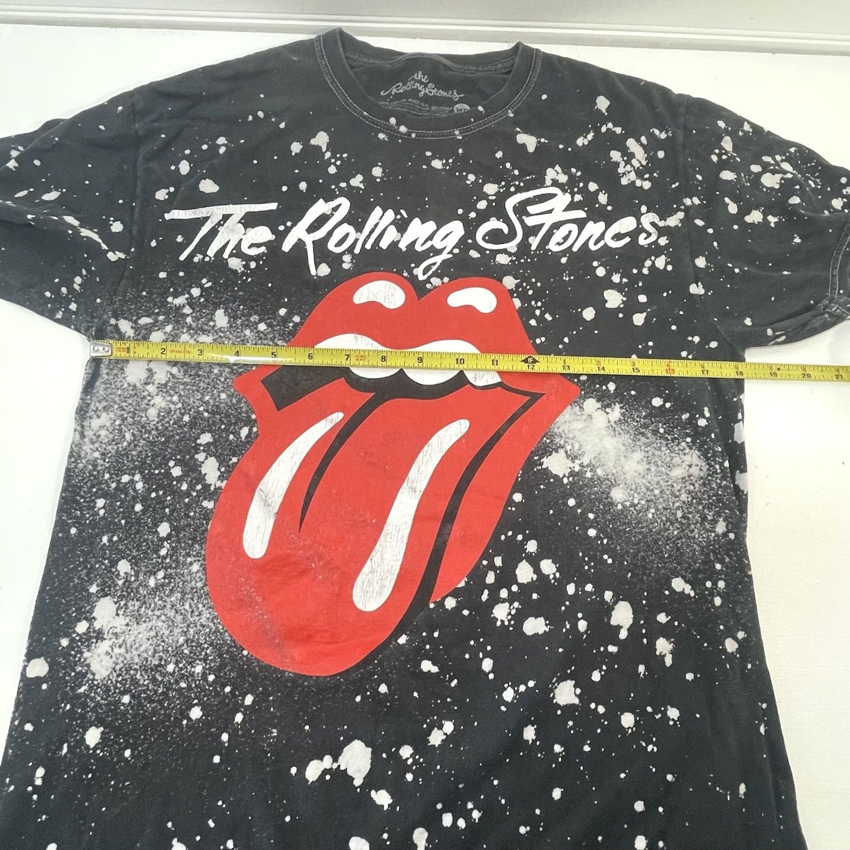 Vintage The Rolling Stones Shirt Men Medium Black White Paint Splatter Tongue Graphic Size US M / EU 48-50 / 2 - 6 Thumbnail
