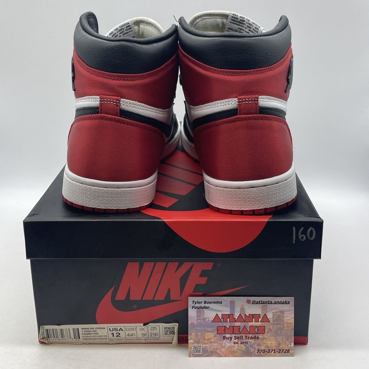 Jordan Brand Wmns Air Jordan 1 satin black toe Size US 12 / IT 42 - 3 Thumbnail