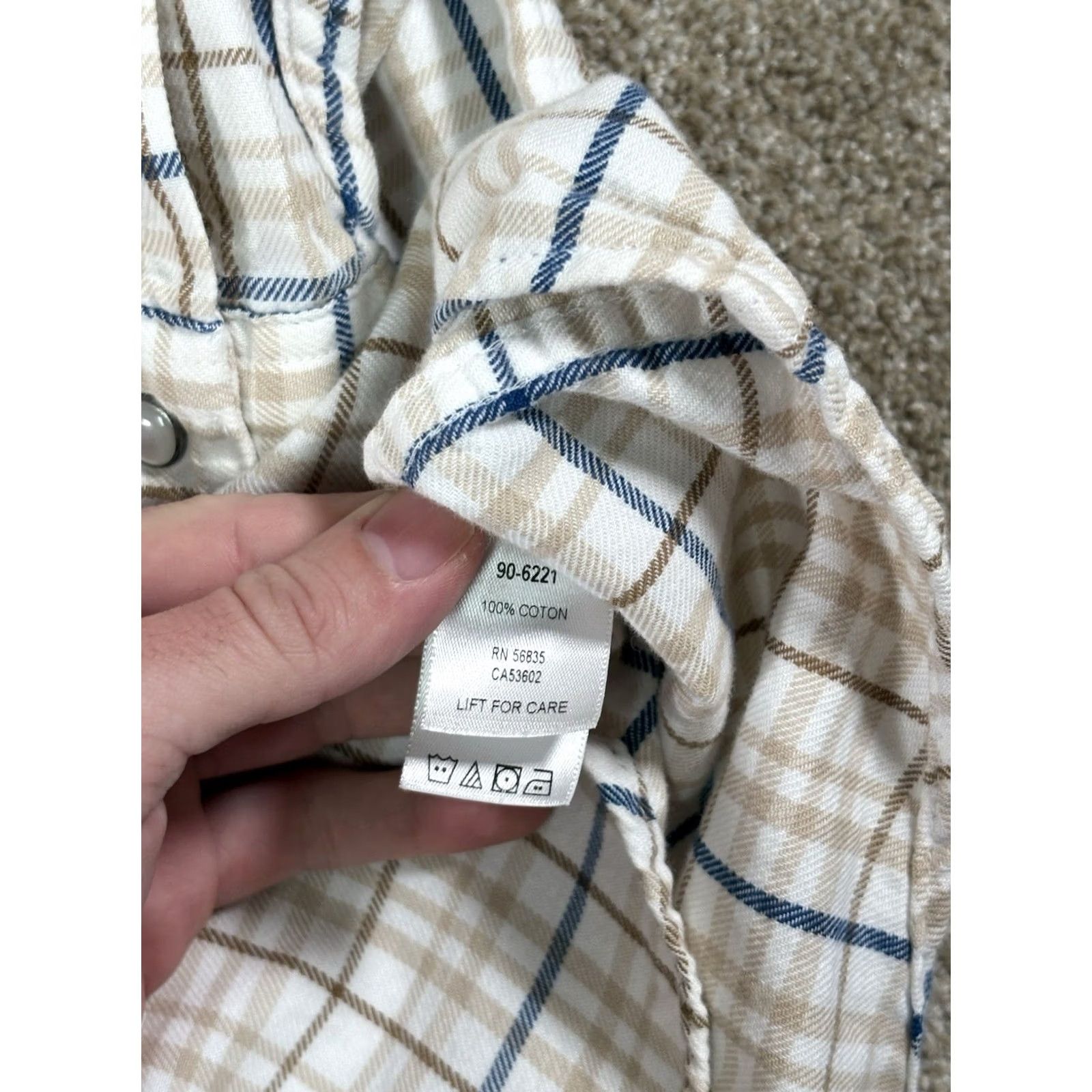 Vintage VINTAGE Cabela's Flannel Shirt Plaid Western Pearl Snap White 100% Cotton Men’s XL Shirt Mens XL Size US XL / EU 56 / 4 - 4 Thumbnail