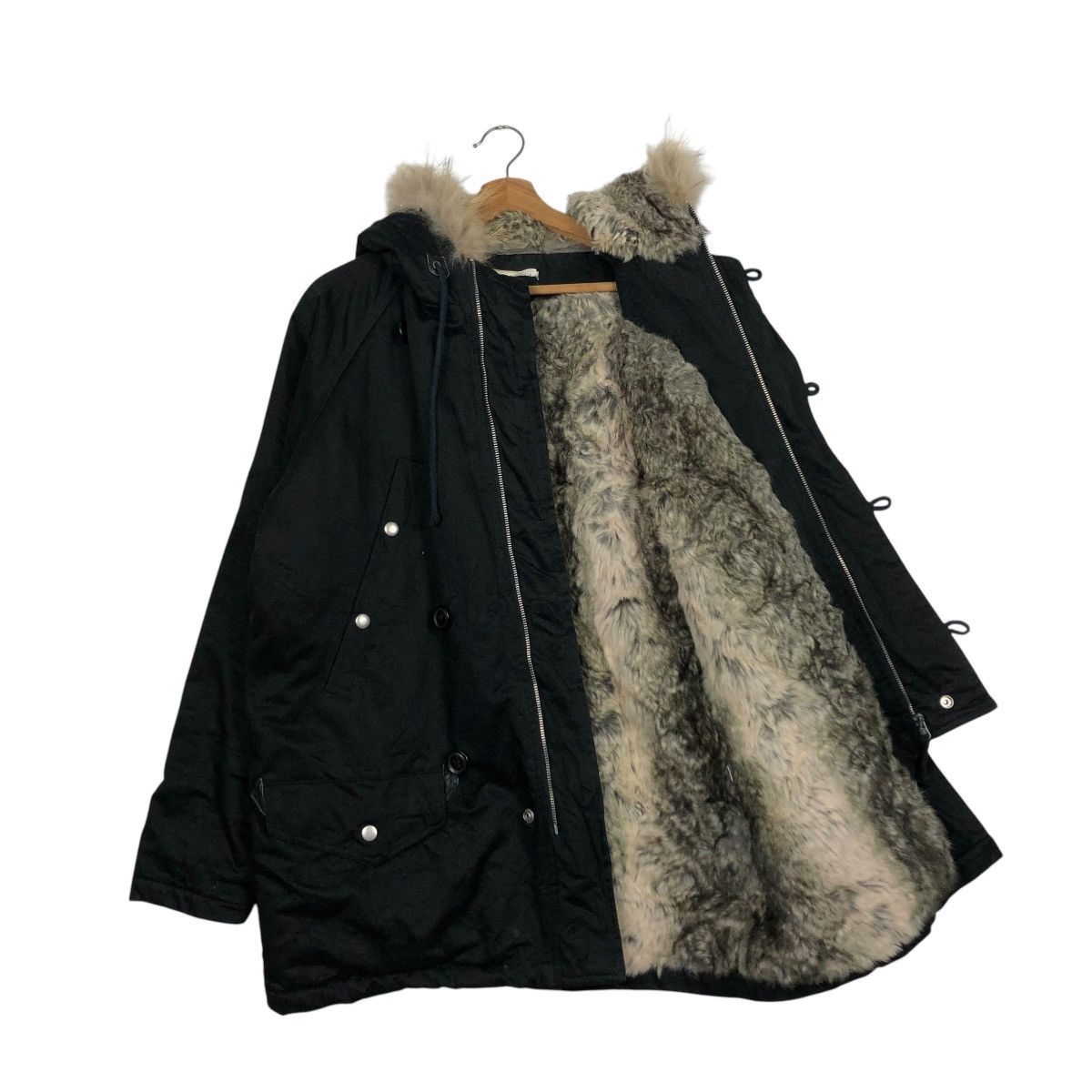 🔥BIKER JACKET BLANKET FUR HOODIE GLOBAL WORK ISSEY MIYAKE