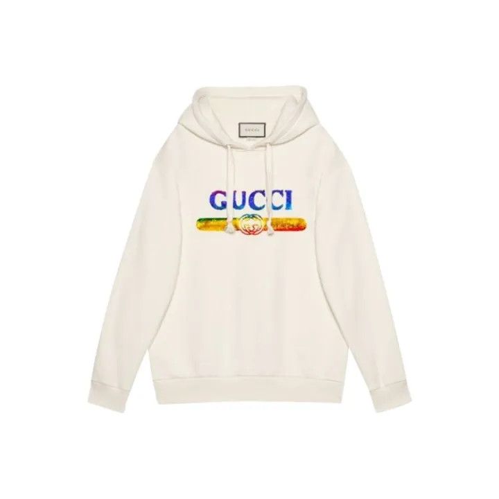 Gucci Gucci Vintage Logo Sequin Hooded Sweatshirt Size L / US 10 / IT 46 - 1 Thumbnail