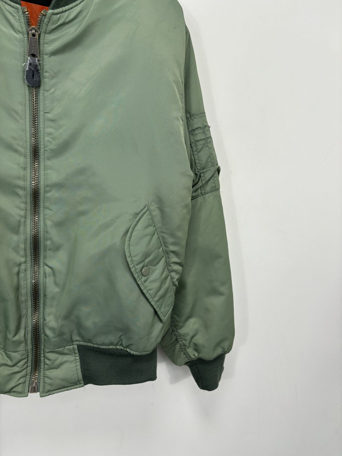 Vintage Vintage MA-1 Olive Green Reversible Flight Bomber Jacket Size US M / EU 48-50 / 2 - 8 Thumbnail