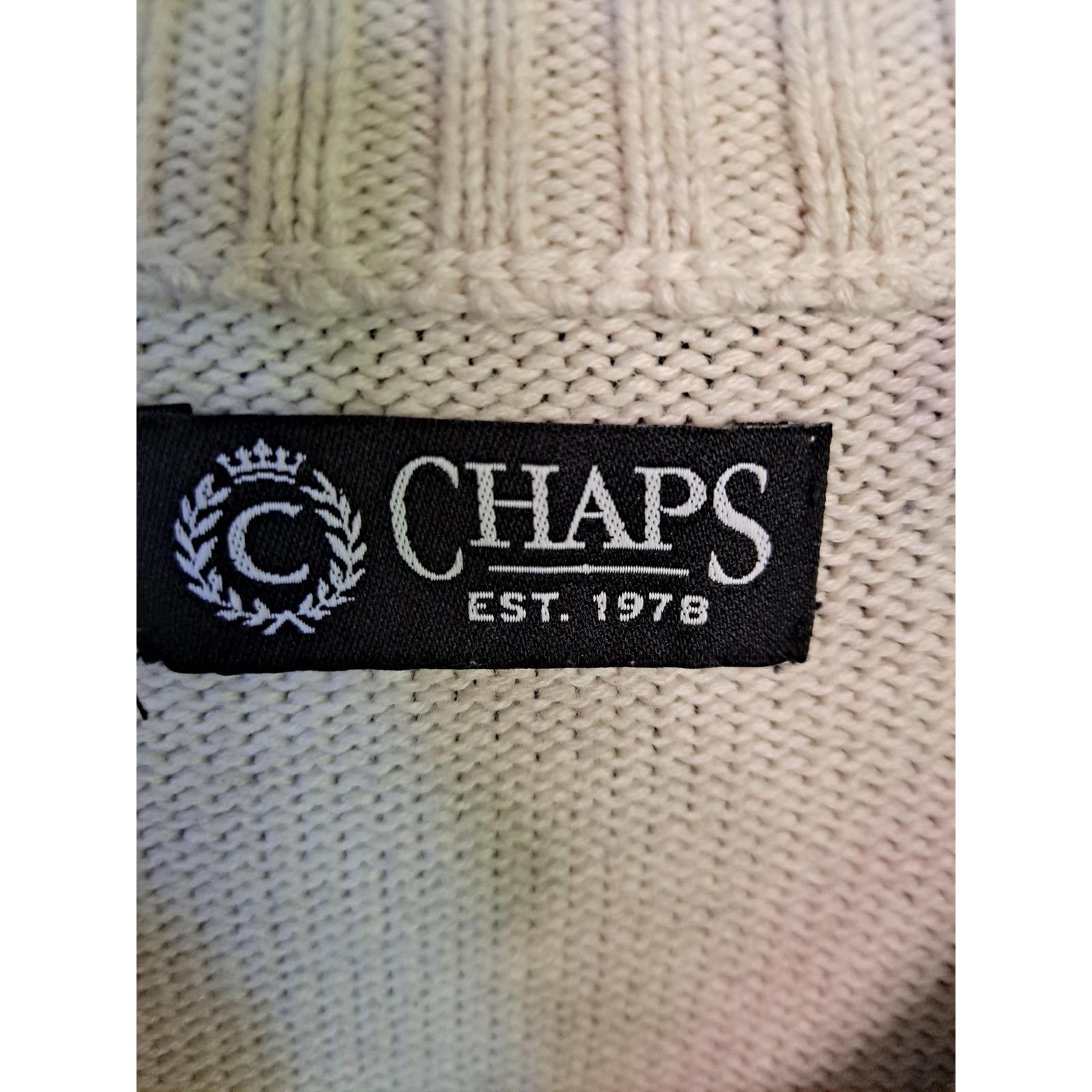 Chaps Chaps 1/4 Zip Sweater with Black Design on top Size Large Size US L / EU 52-54 / 3 - 4 Thumbnail