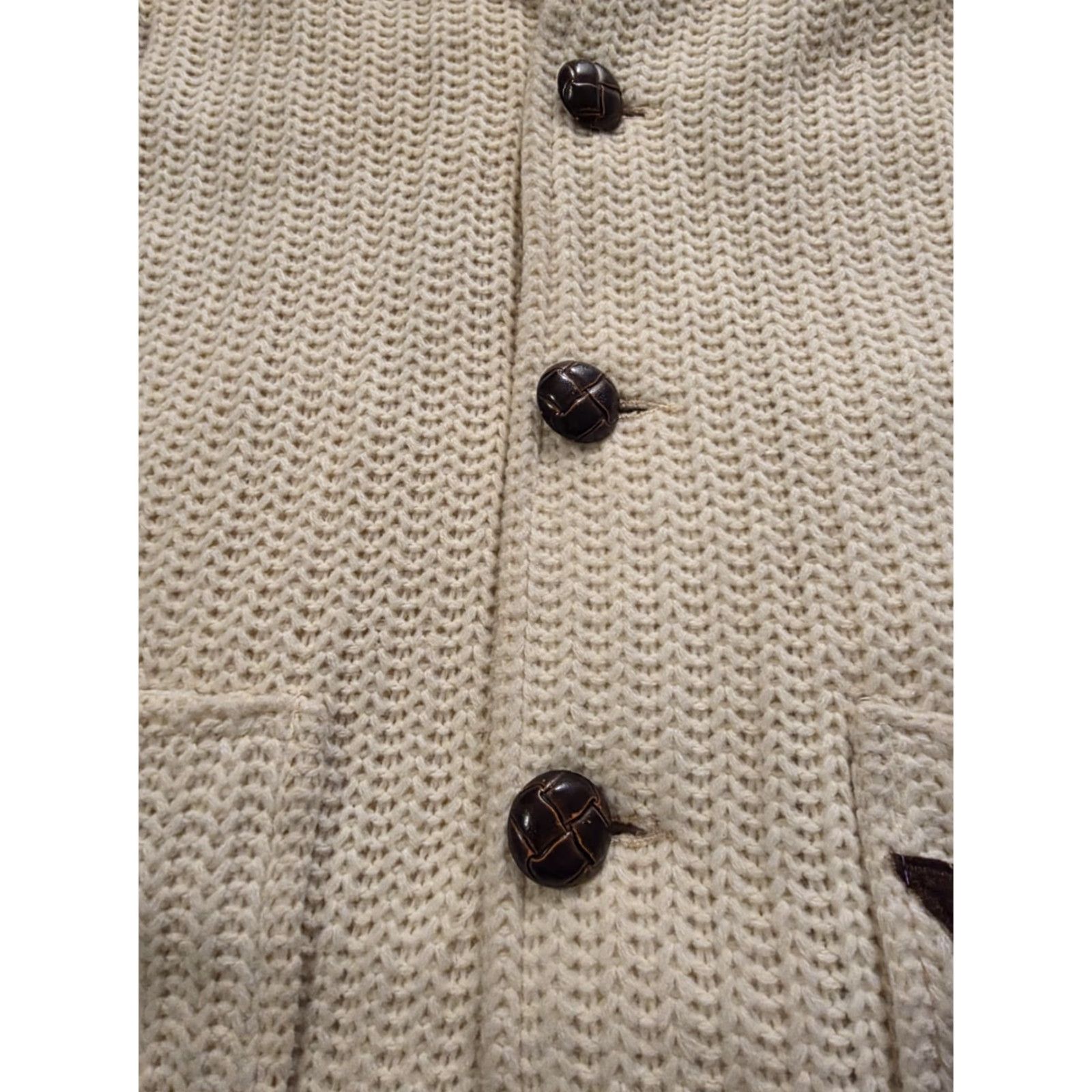 Vintage VINTAGE 1970s Robert Lewis Shawl Collar Cardigan Jacket Satin Lined Men's Size 44 Ivory Casual Mens Size US XXL / EU 58 / 5 - 5 Thumbnail