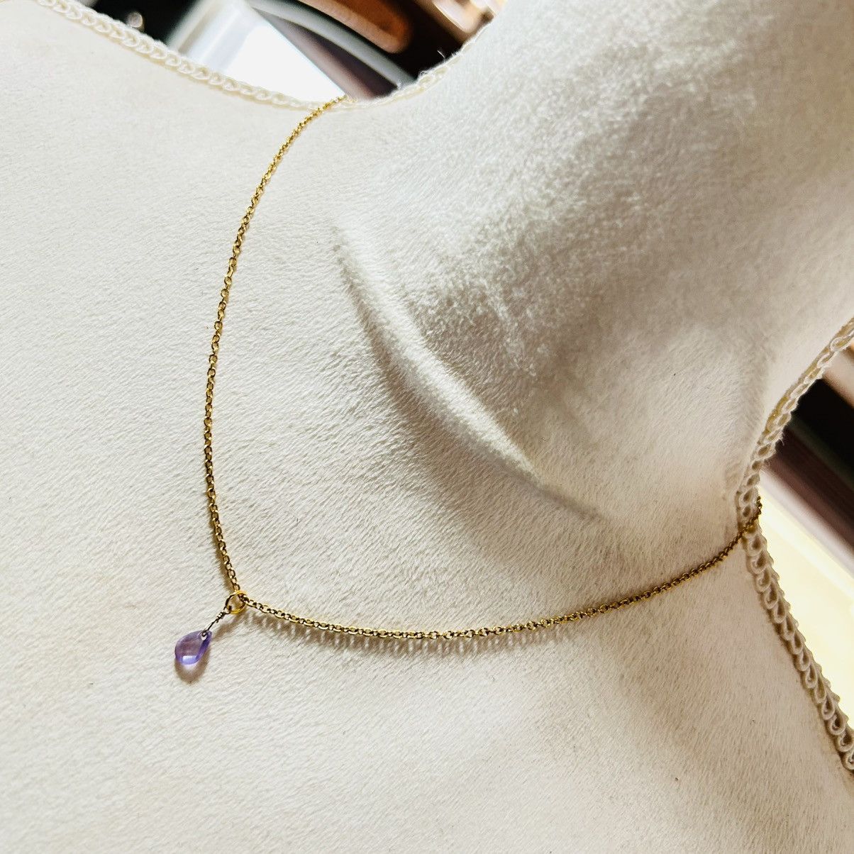 Handmade Handcrafted minimalist genuine faceted amethyst teardrop set Size ONE SIZE - 4 Thumbnail