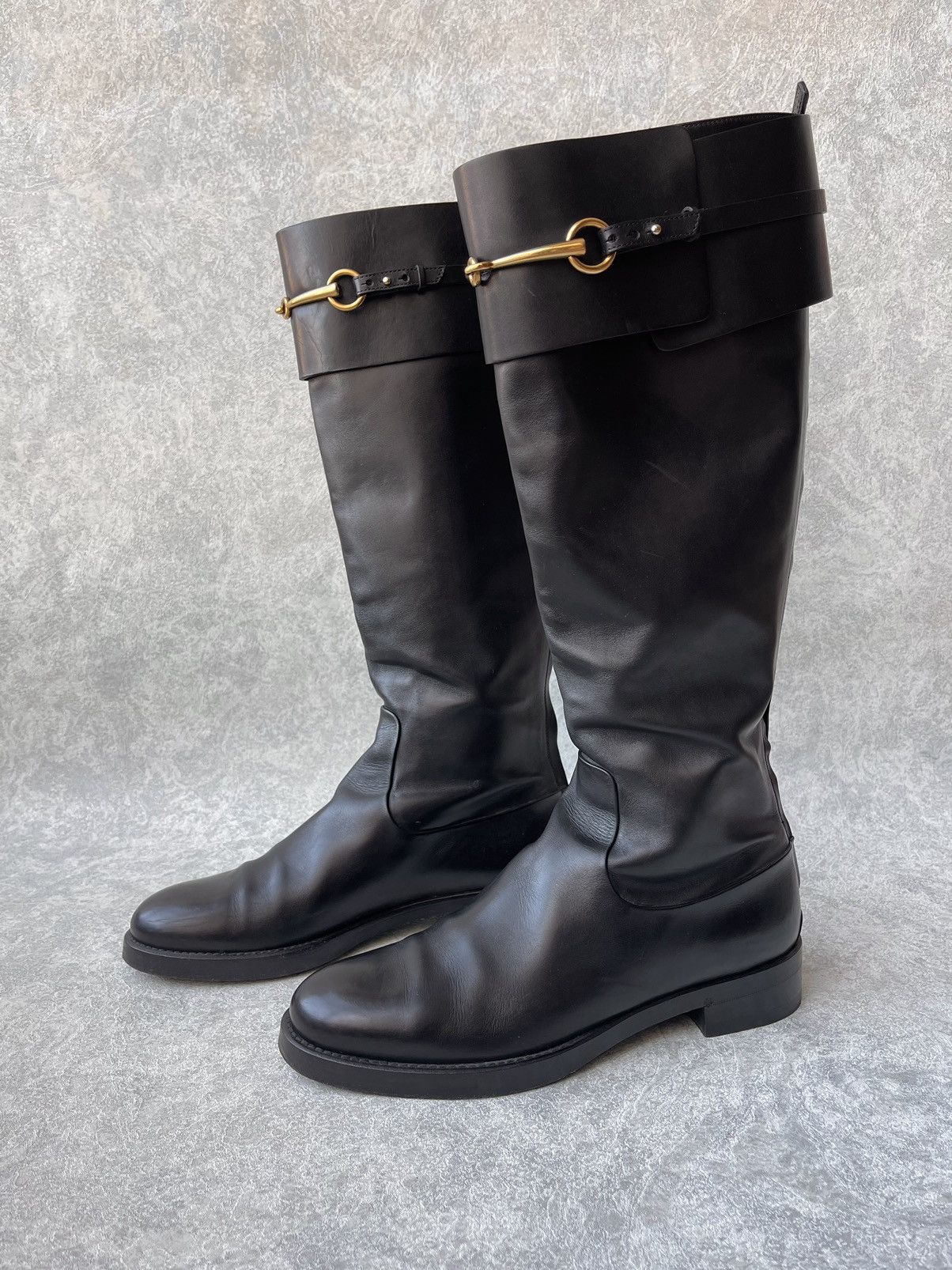 Gucci Gucci Smooth Leather Betis Glamour Riding Boots Size 39 Size US 9 / IT 39 - 1 Thumbnail