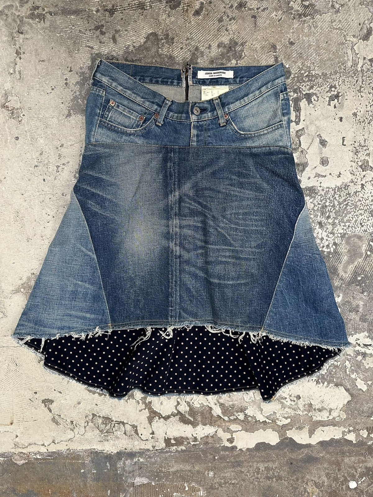 Junya Watanabe Junya Watanabe FW2013 reconstructed denim midi skirt Size 27" / US 4 / IT 40 - 1 Thumbnail