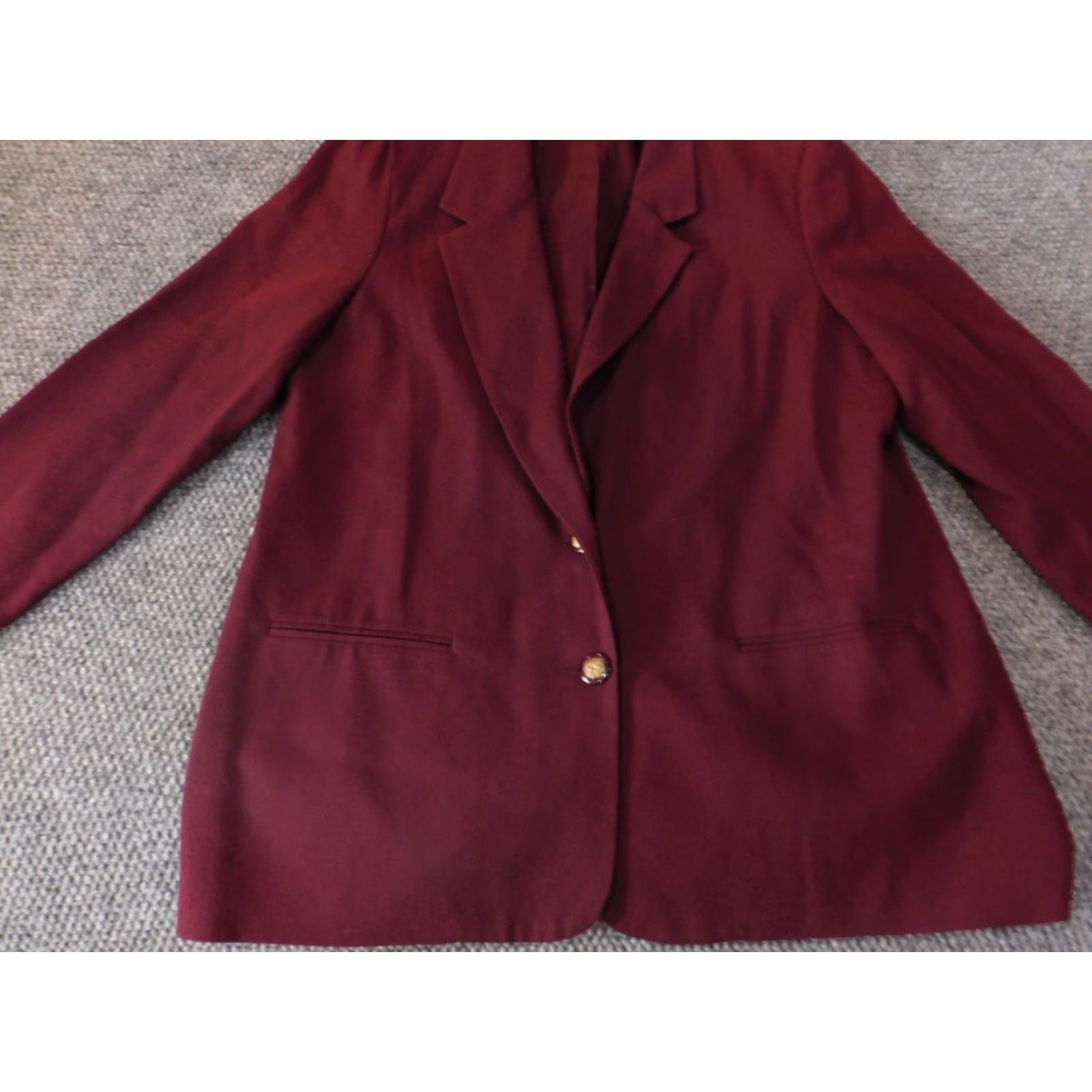 Vintage Alfred Dunner Blazer Womens Jacket 14 Purple Wool Solid Long Sleeve Two-Button Classic Jeweled Embroidered Trench Coat Fall Spring Casual Vintage No Size XL / US 12-14 / IT 48-50 - 5 Thumbnail