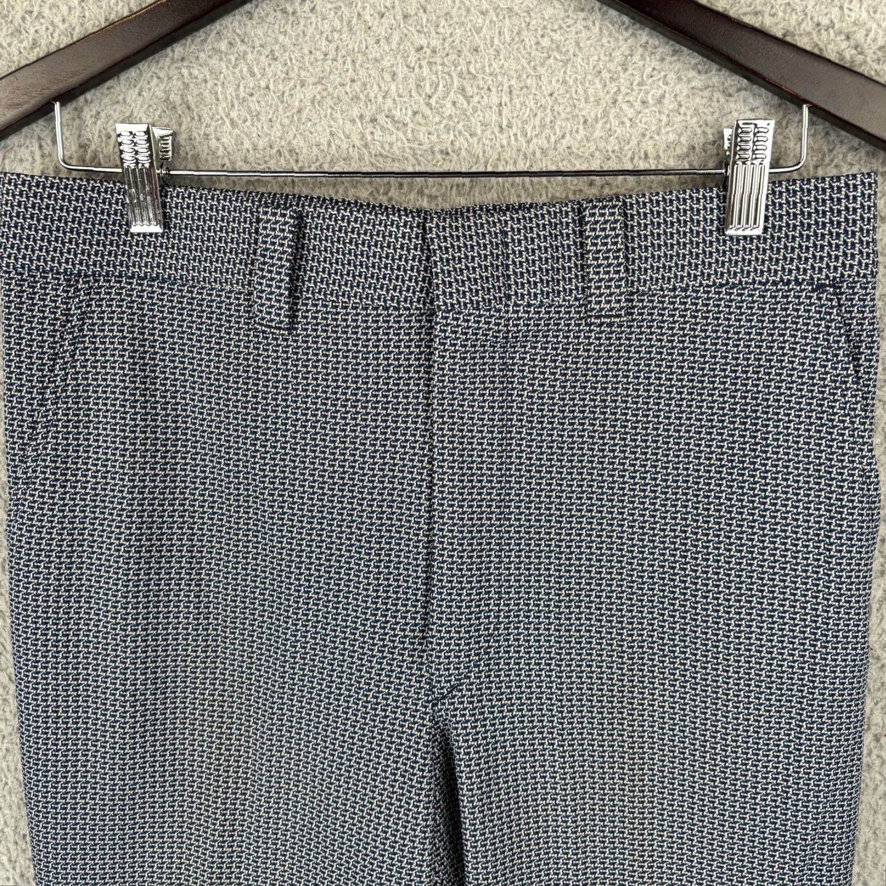 Blair NOS John Blair Polyester Pants Mens 32x29 Navy Blue Disco Vintage 60s 70s USA Size US 32 / EU 48 - 2 Thumbnail