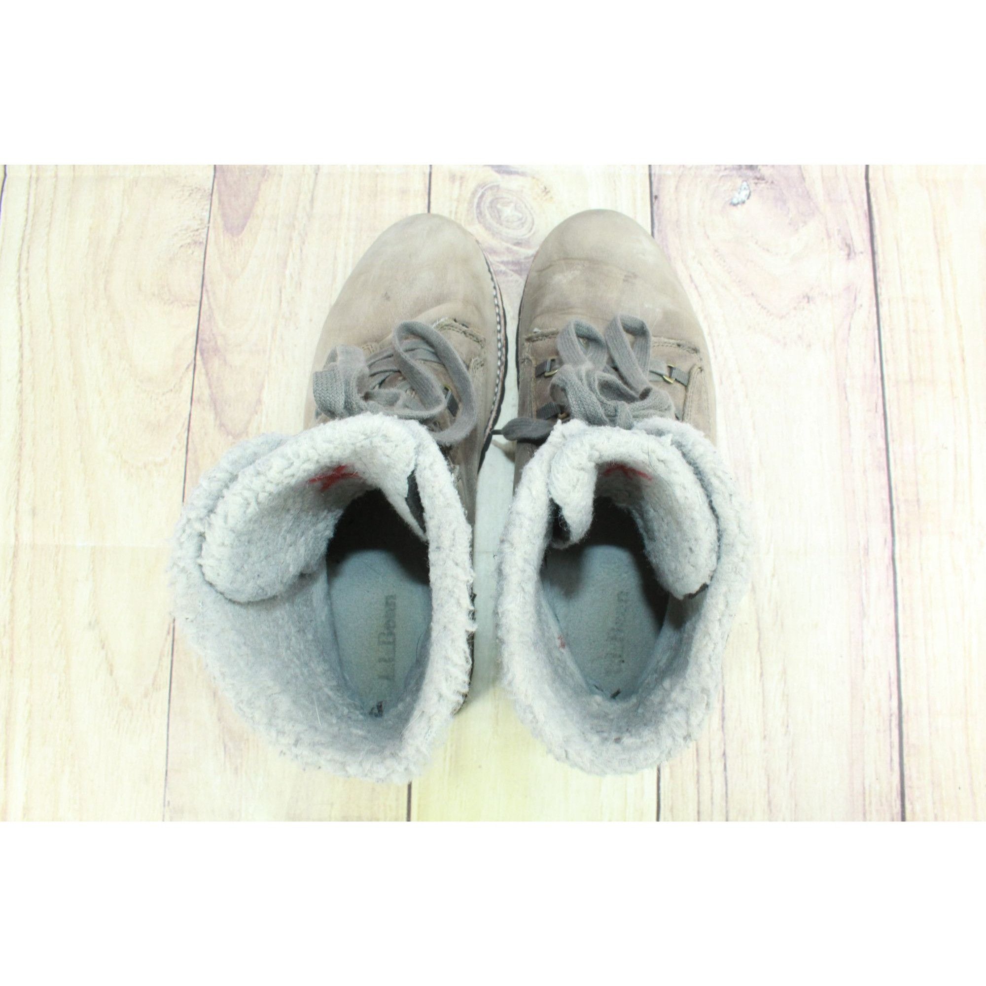 L.L. Bean LL Bean Women's Brown Leather Fleece Lined Cozy Boots Size US 9.5 / IT 39.5 - 7 Thumbnail