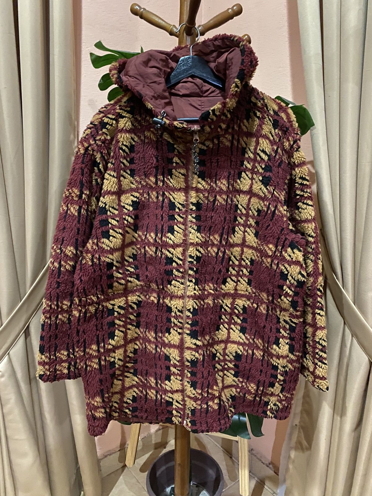 Japanese Brand Vintage Hunters Original Plaid Sherpa Fleece Jacket Size US M / EU 48-50 / 2 - 1 Thumbnail