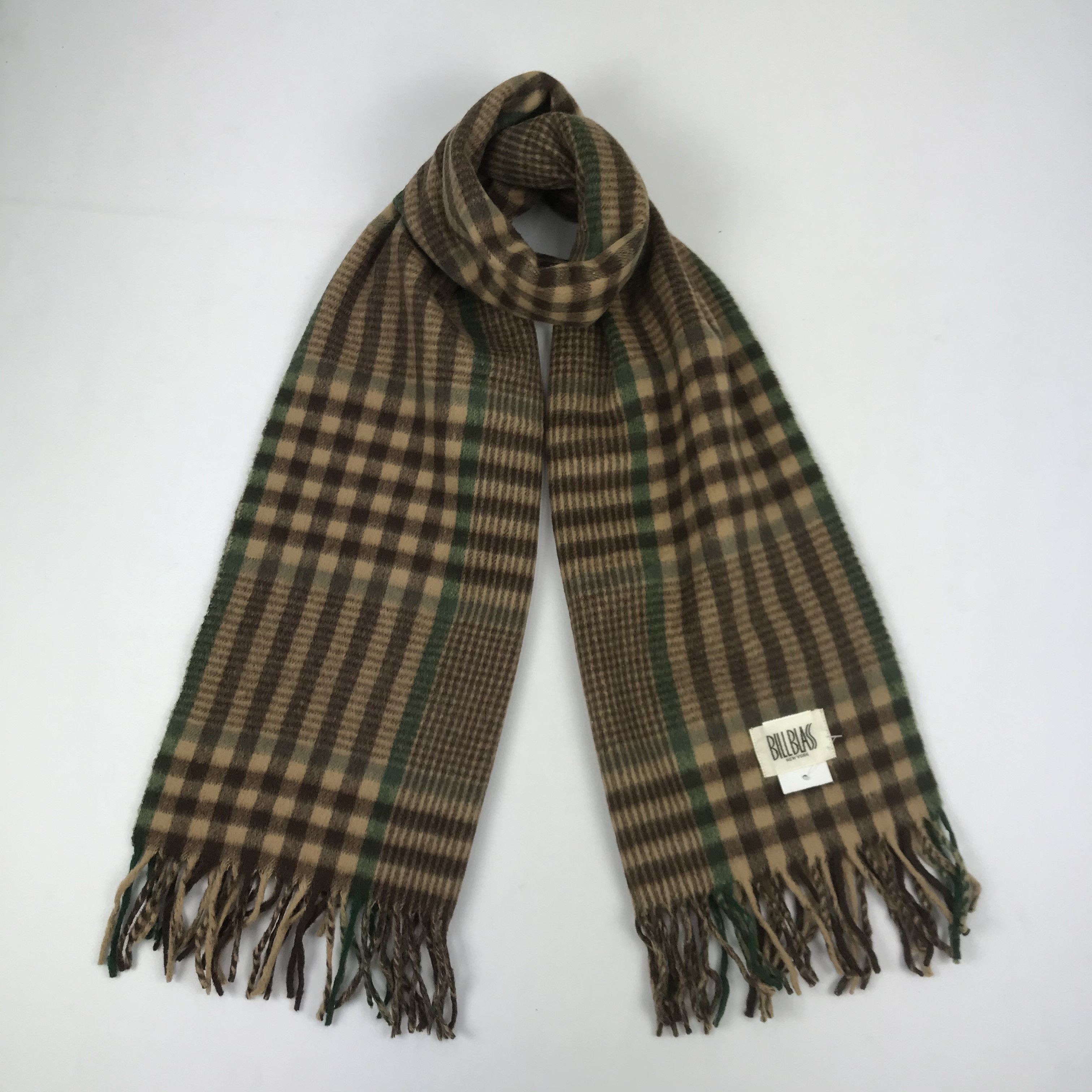 Bill Blass Vintage Bill Blass Scarf Muffler Wool Tartan Plaid Scarves Size ONE SIZE - 1 Thumbnail