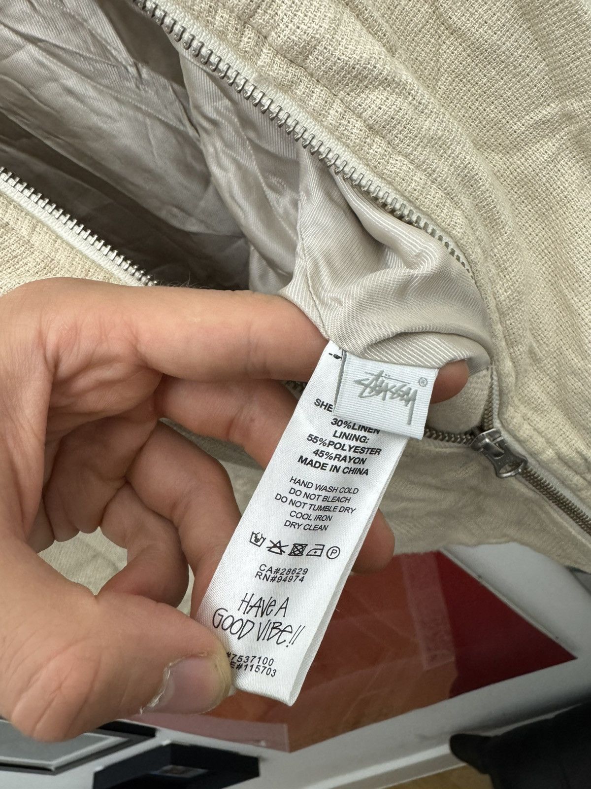 Stussy Stussy Beige Bomber Jacket Linen Rare Streetwear Skate Size US S / EU 44-46 / 1 - 5 Thumbnail