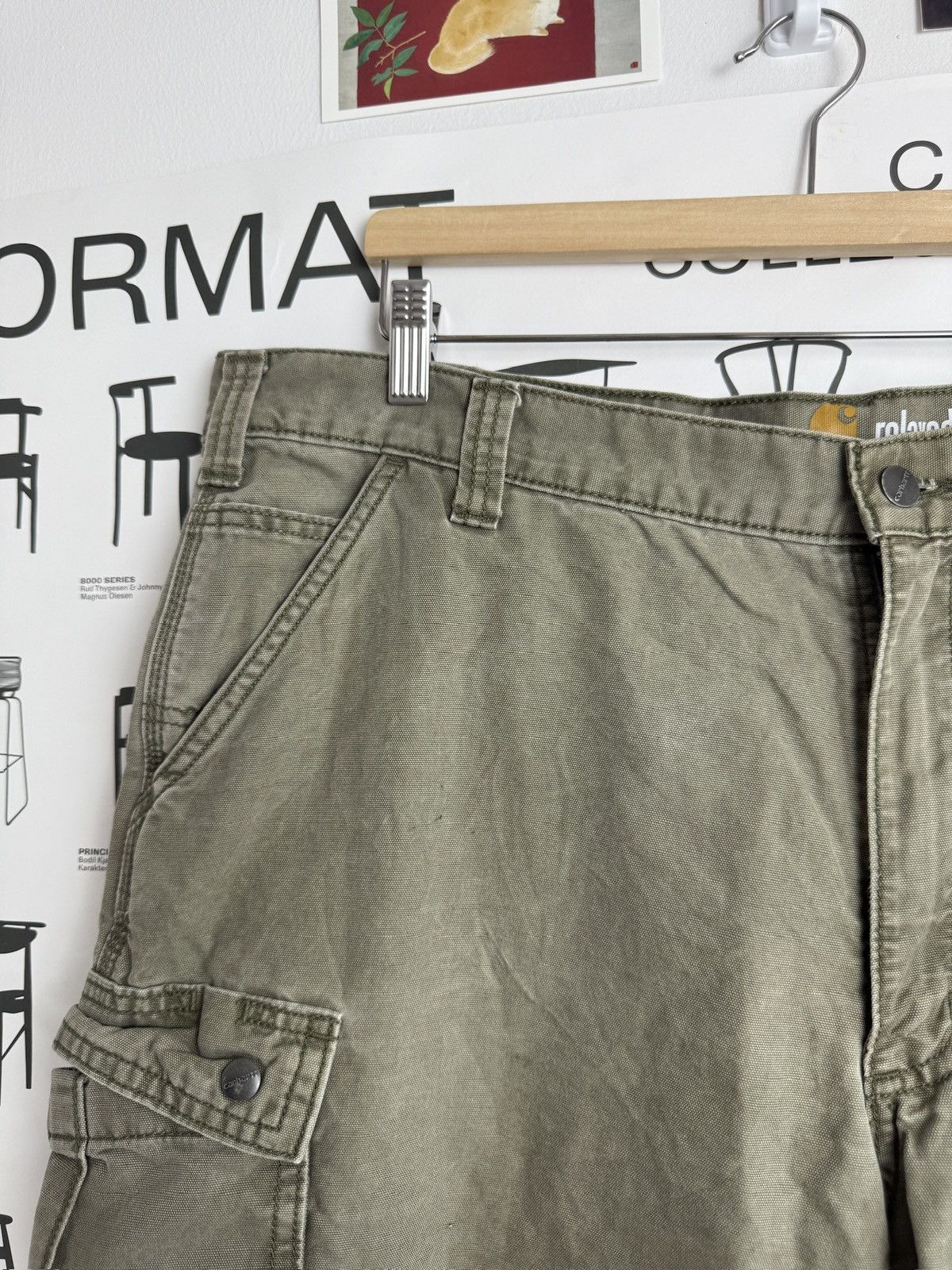 Carhartt Vintage 90s Carhartt baggy khaki cargo shorts 44 skate usa Size US 44 / EU 60 - 4 Thumbnail