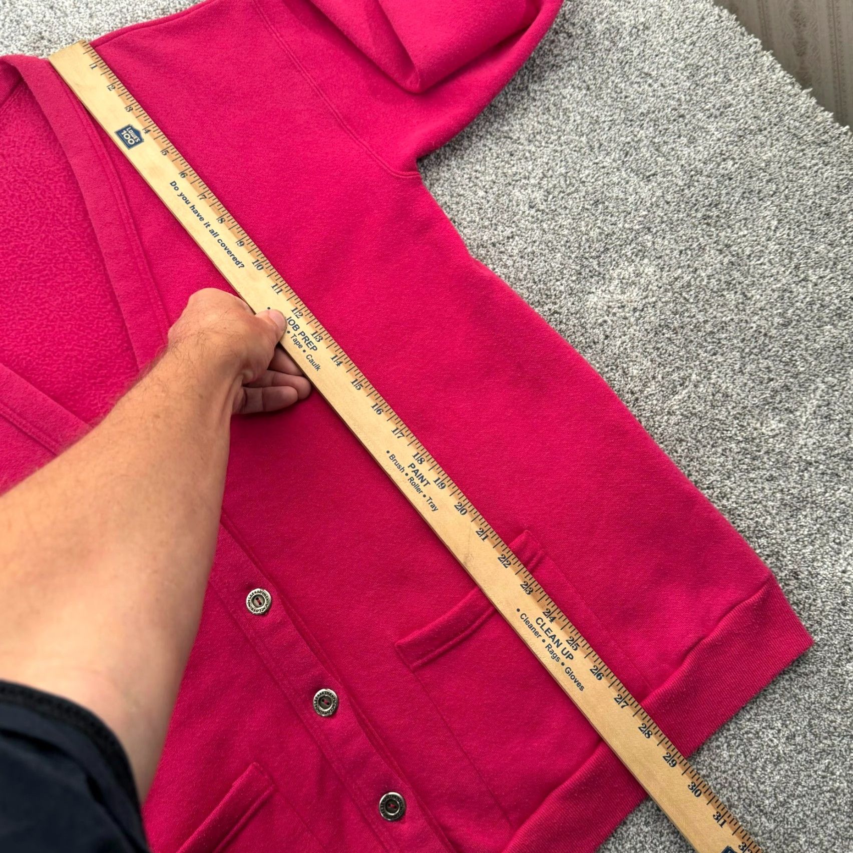 Lee VINTAGE Lee Cardigan Sweatshirt Womens L Heavyweight Barbiecore Hot Pink 80s 90s Pink Womens L Lee Cardigan Sweatshirt Size L / US 10 / IT 46 - 5 Thumbnail