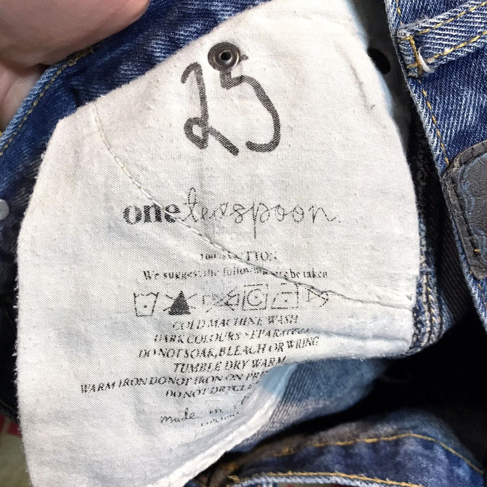 Vintage ONE x OneTeaspoon Jeans Shorts High Waisted Cut Off Raw Hem Womens 25 Blue Denim 5-Pocket Distressed Frayed Hem Casual Vintage? No Size 42" / US 20 - 5 Thumbnail