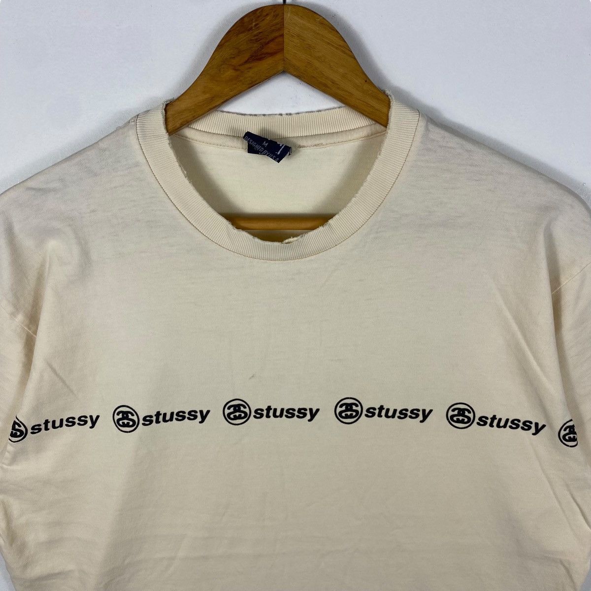 Stussy Vintage 90's STUSSY Logo Graphic Distressed Tee Shirt Medium Size US M / EU 48-50 / 2 - 2 Thumbnail