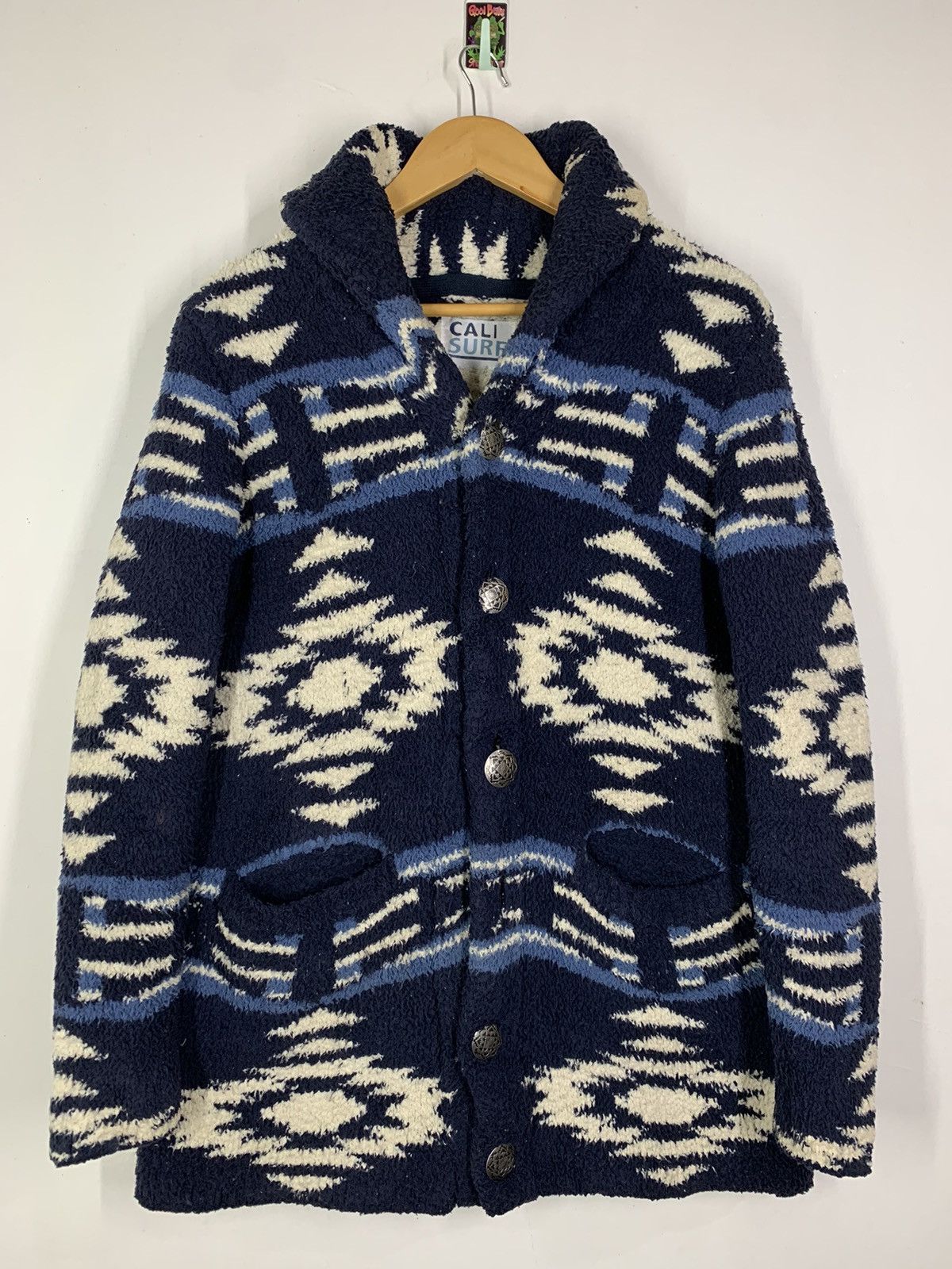 Japanese Brand × Vintage Vintage CALI SURF Navajo Fleece Jacket Size US L / EU 52-54 / 3 - 1 Thumbnail