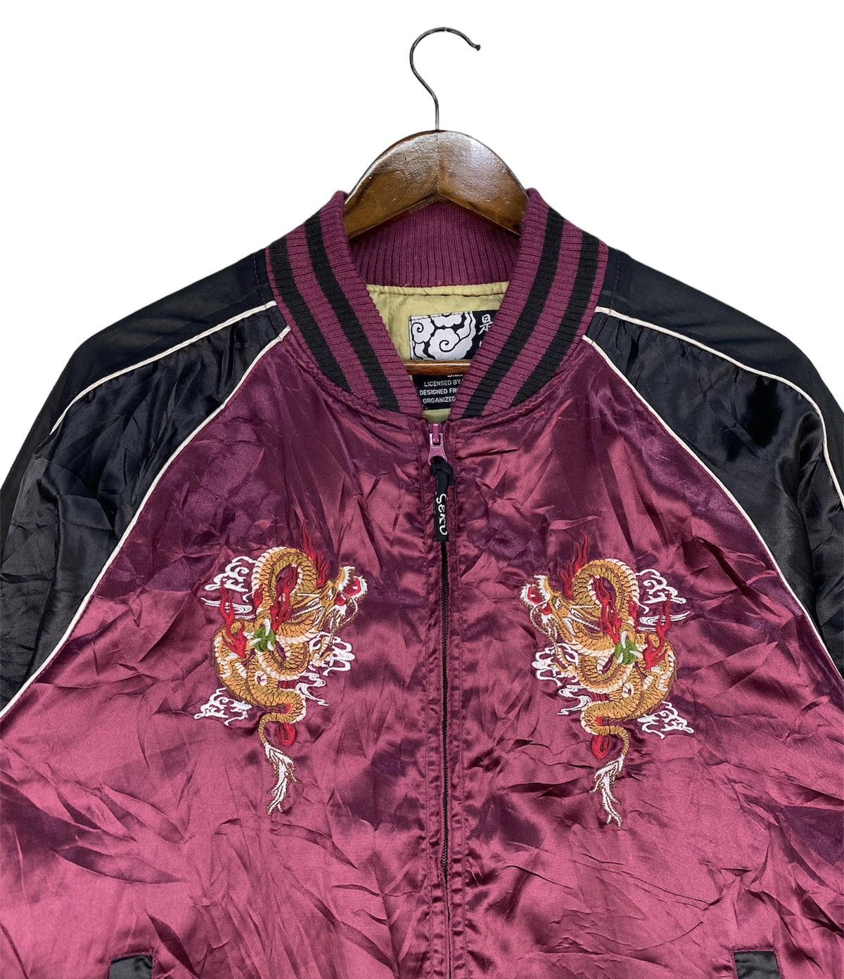 Japanese Brand Vintage Sukajan Souvenir Dragon Embroidery Jacket Size US L / EU 52-54 / 3 - 3 Thumbnail