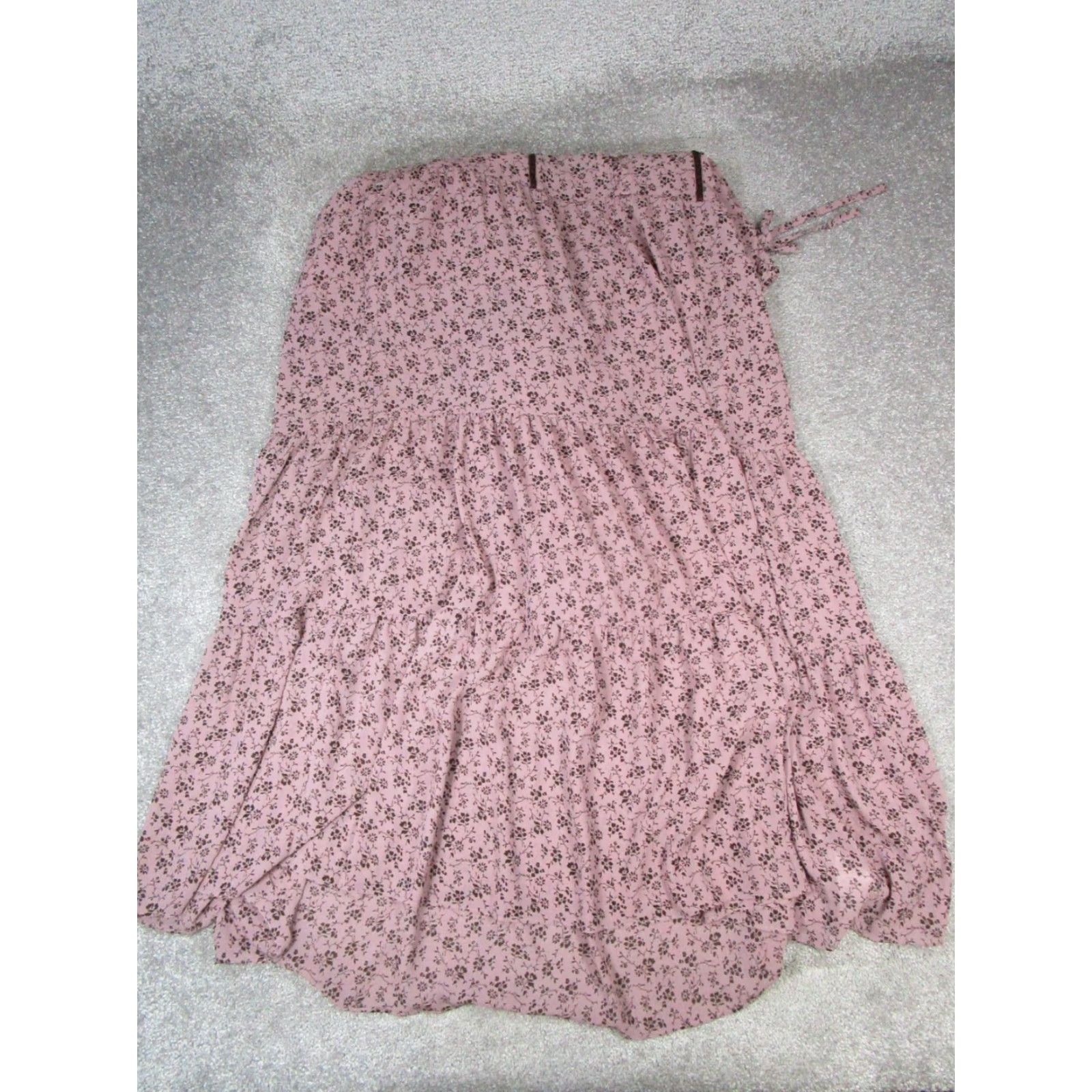 Madewell Madewell Dress Womens XL Brown Floral Knee Length 3/4 Sleeve Pullover Round Neck A-Line Sheath Shift Layered Casual Party/Cocktail Travel Size XL / US 12-14 / IT 48-50 - 3 Thumbnail