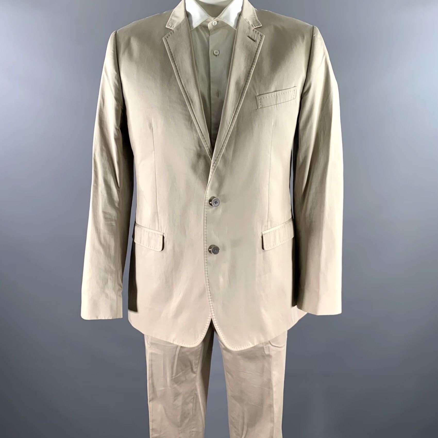 Dolce & Gabbana DOLCE & GABBANA Size 46 Khaki Notch Lapel Suit Mens Adult Regular 38 46 Khaki Solid Notch Lapel Italy" Size 38R - 2 Thumbnail