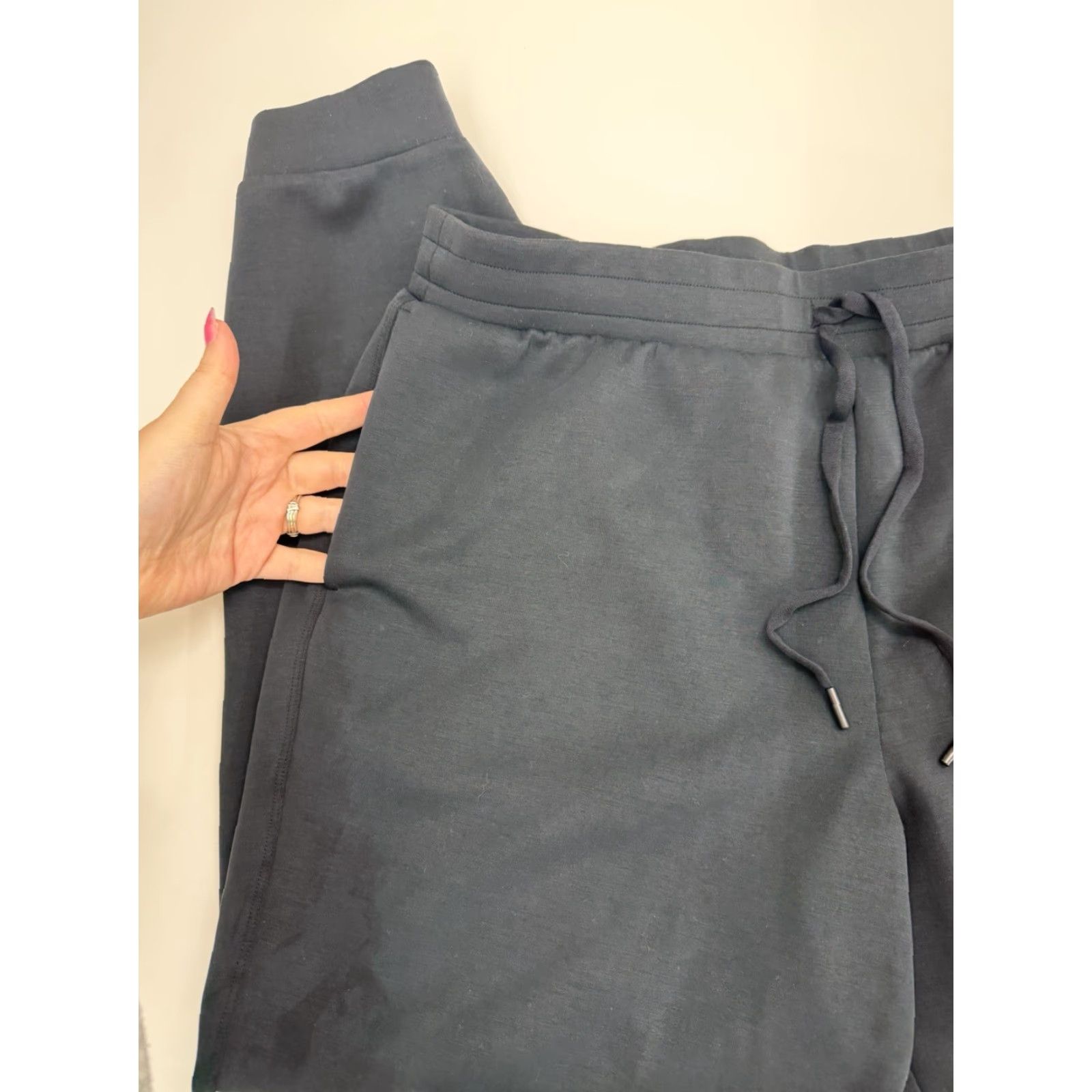Vintage All In Motion Womens Jogger Pants XL Black Tappered Drawstring Size 40" / US 18 - 3 Thumbnail