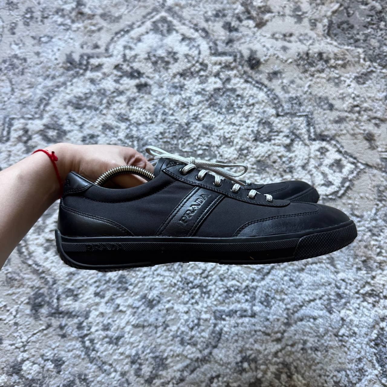 Prada Prada Vintage Black Leather Low Trainers Size US 9.5 / EU 42-43 - 2 Thumbnail