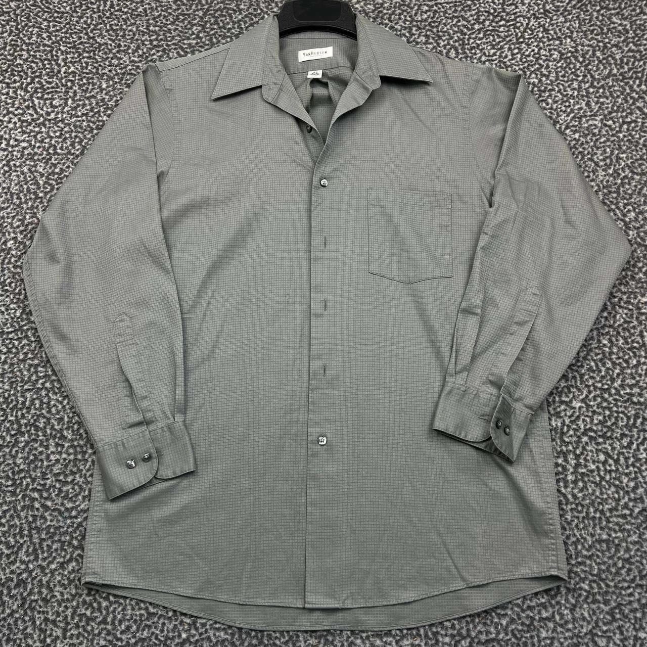 The Unbranded Brand Van Heusen Button Down Men Grey Check Front Chest Pocket M Size US M / EU 48-50 / 2 - 1 Thumbnail